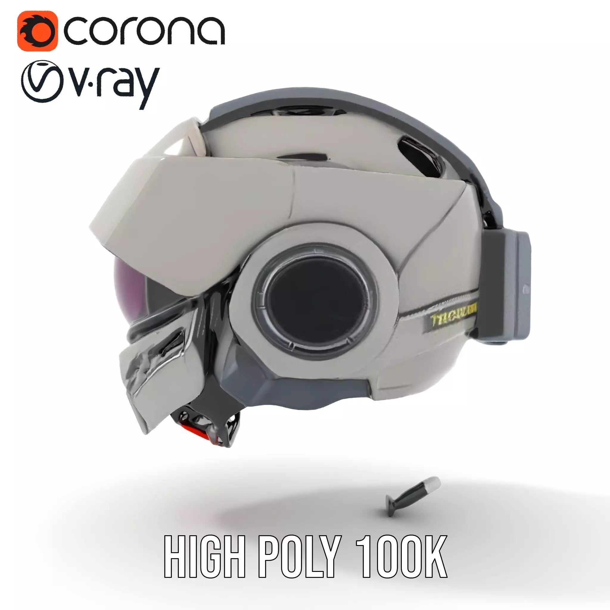 Futuristic Motorcycle Helmet Model Pack Low-poly 3D model_20