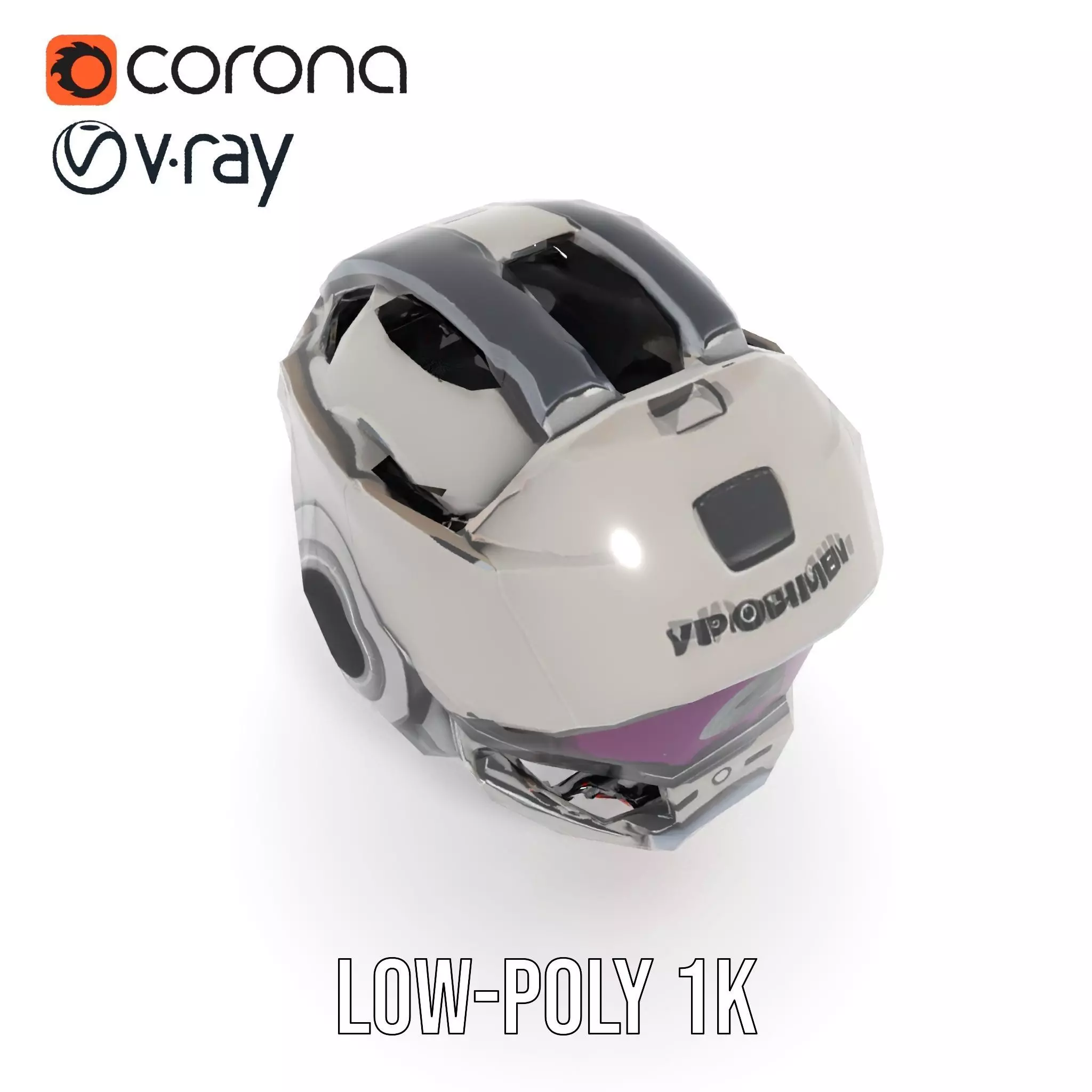 Futuristic Motorcycle Helmet Model Pack Low-poly 3D model_13