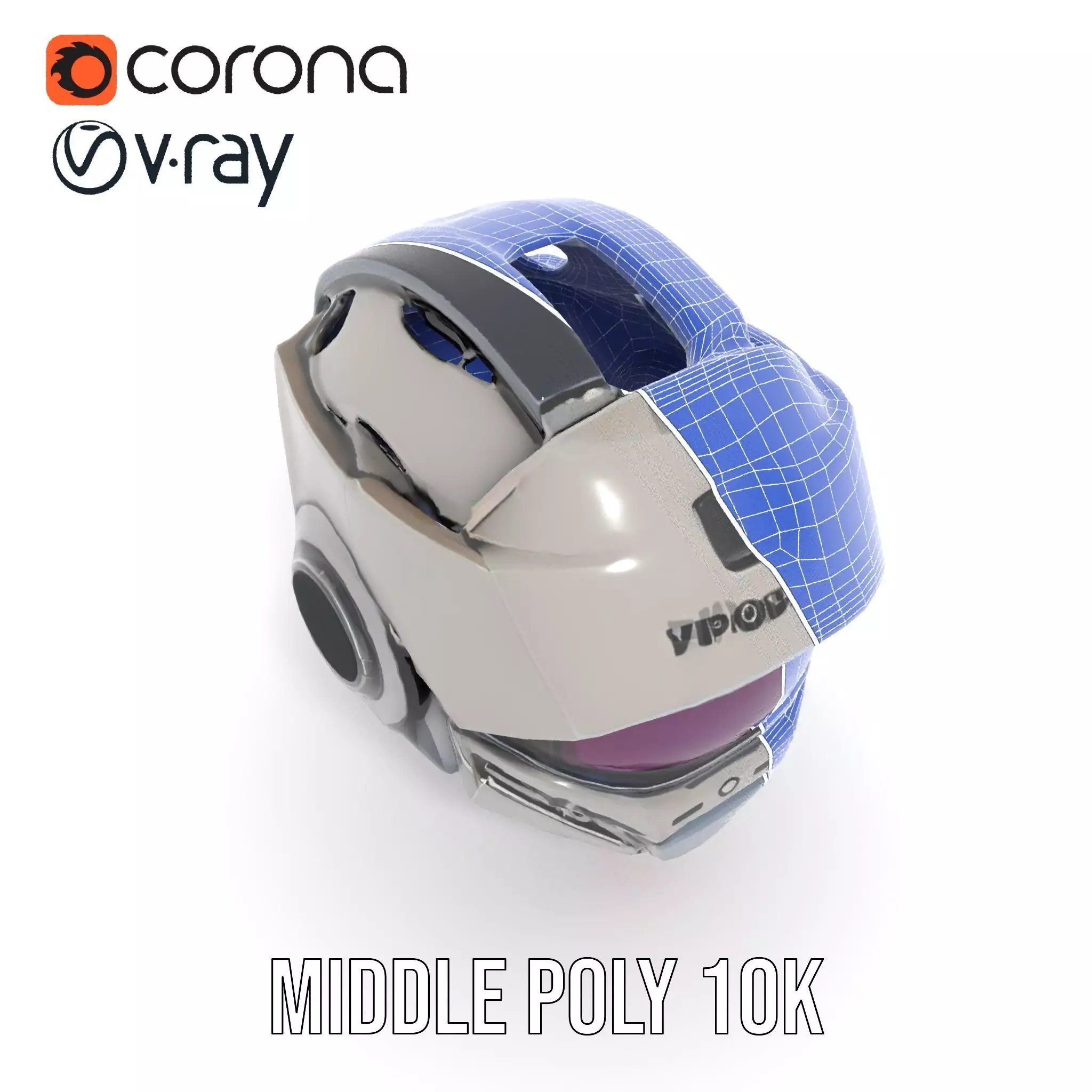 Futuristic Motorcycle Helmet Model Pack Low-poly 3D model_29