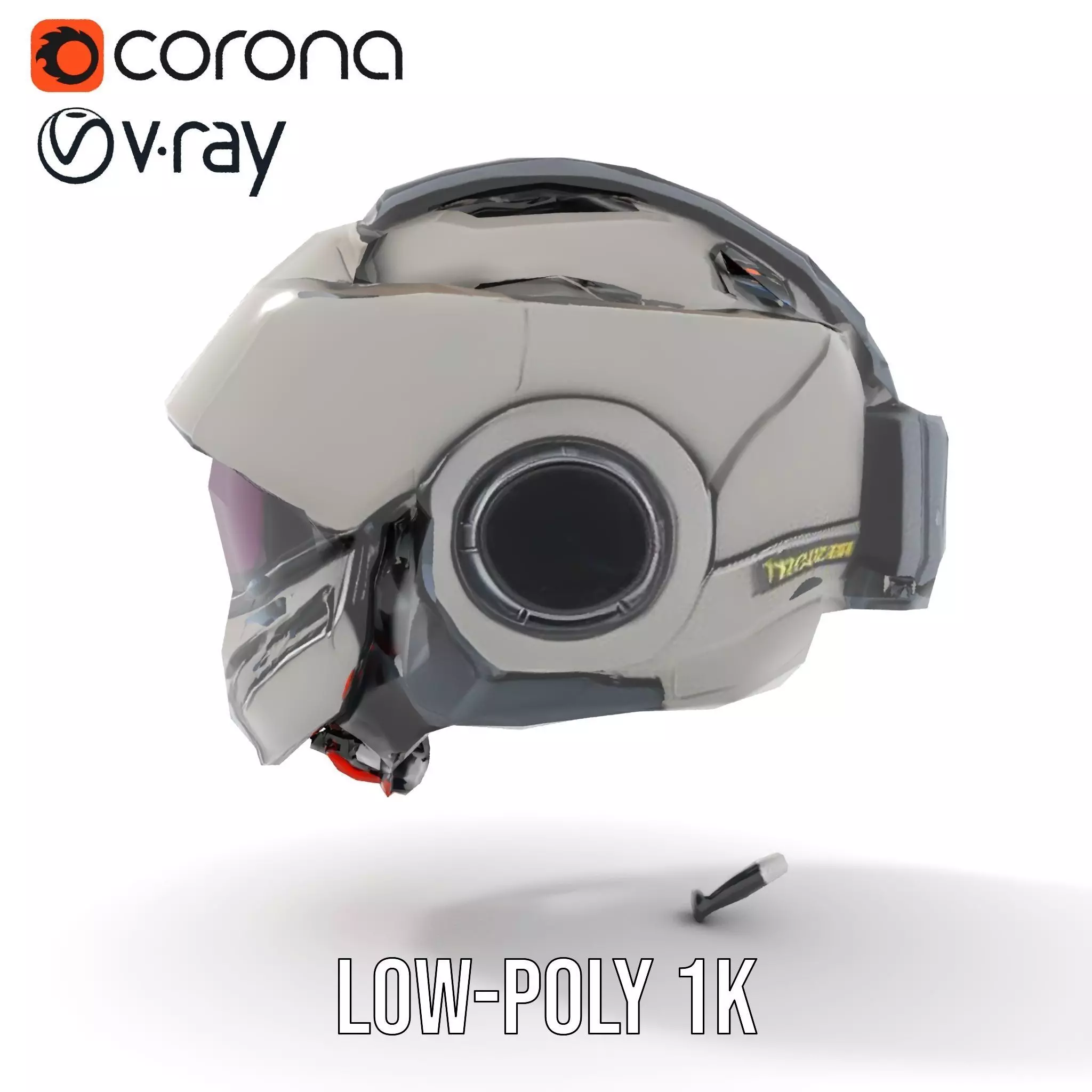 Futuristic Motorcycle Helmet Model Pack Low-poly 3D model_8