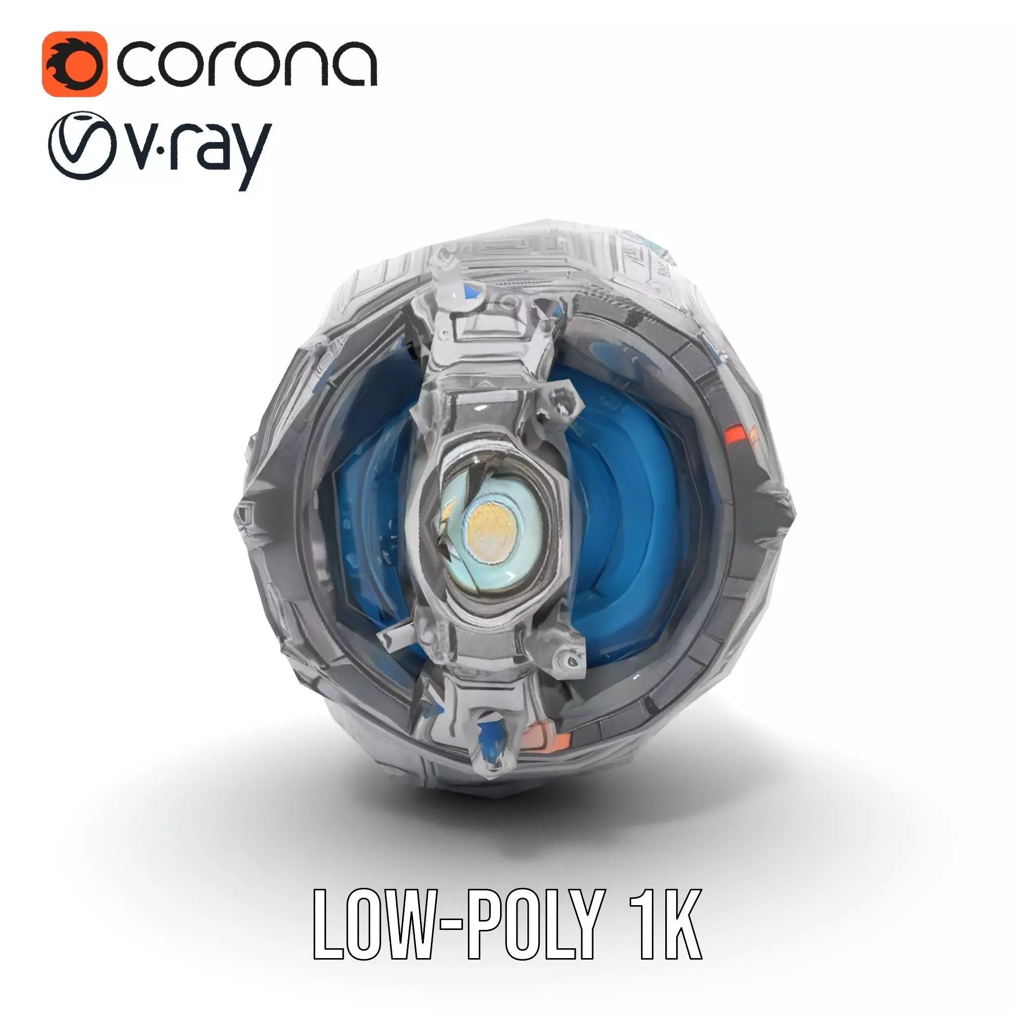 Futuristic Mechanical Orb Model Pack for SciFi Projects Low-poly 3D model_12