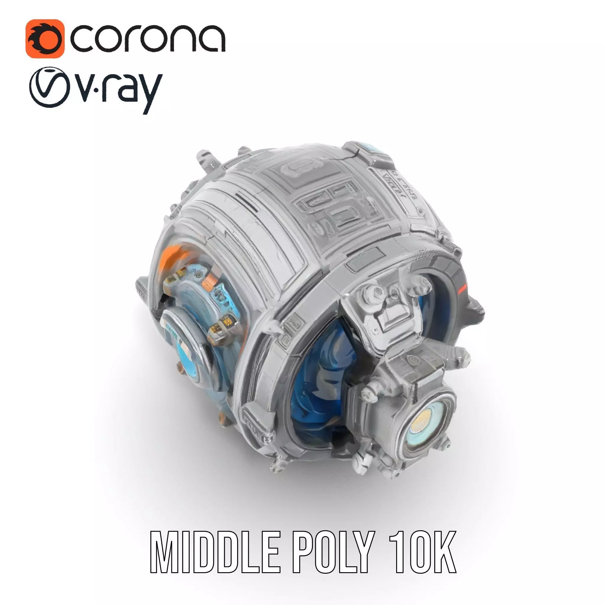 Futuristic Mechanical Orb Model Pack for SciFi Projects Low-poly 3D model_6