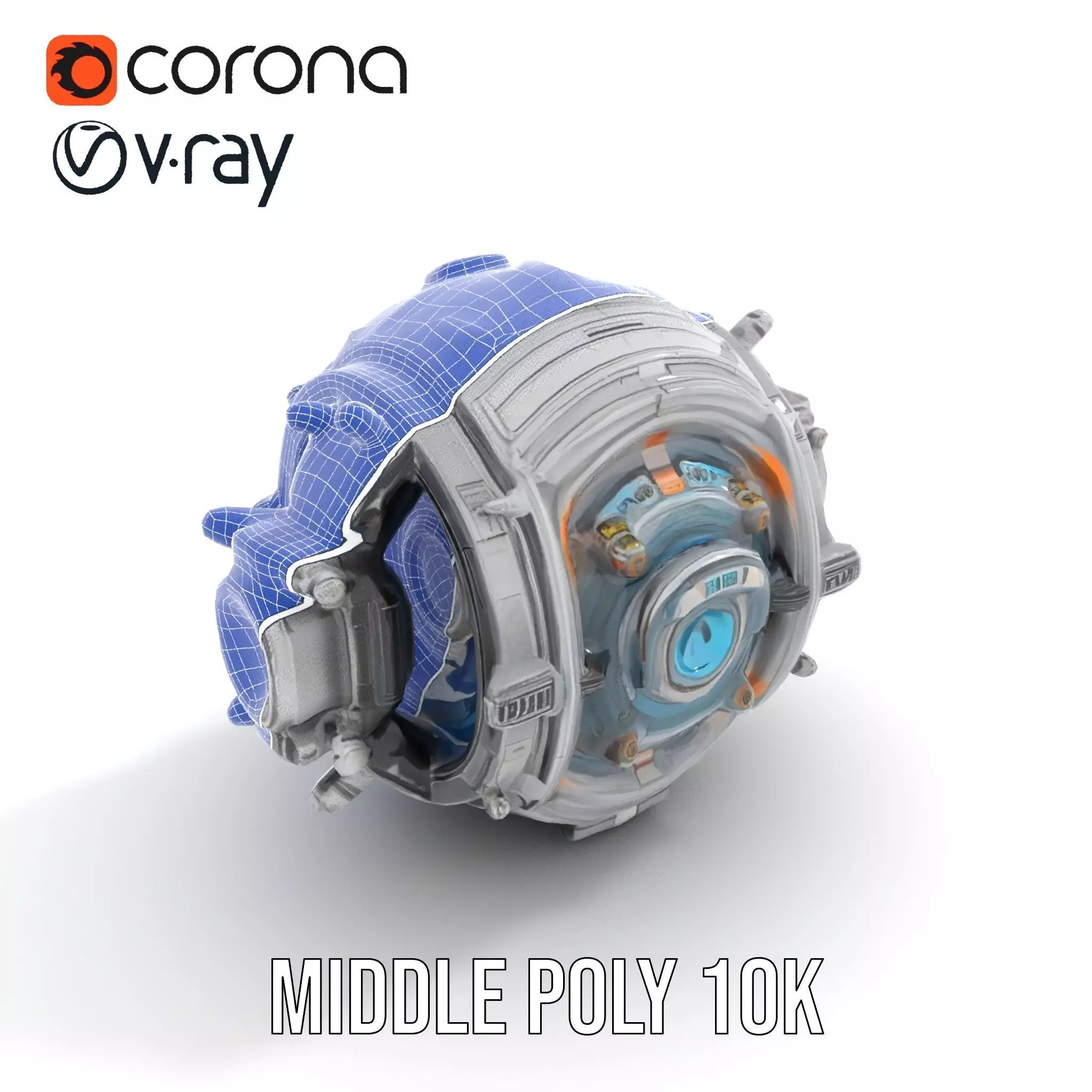 Futuristic Mechanical Orb Model Pack for SciFi Projects Low-poly 3D model_18