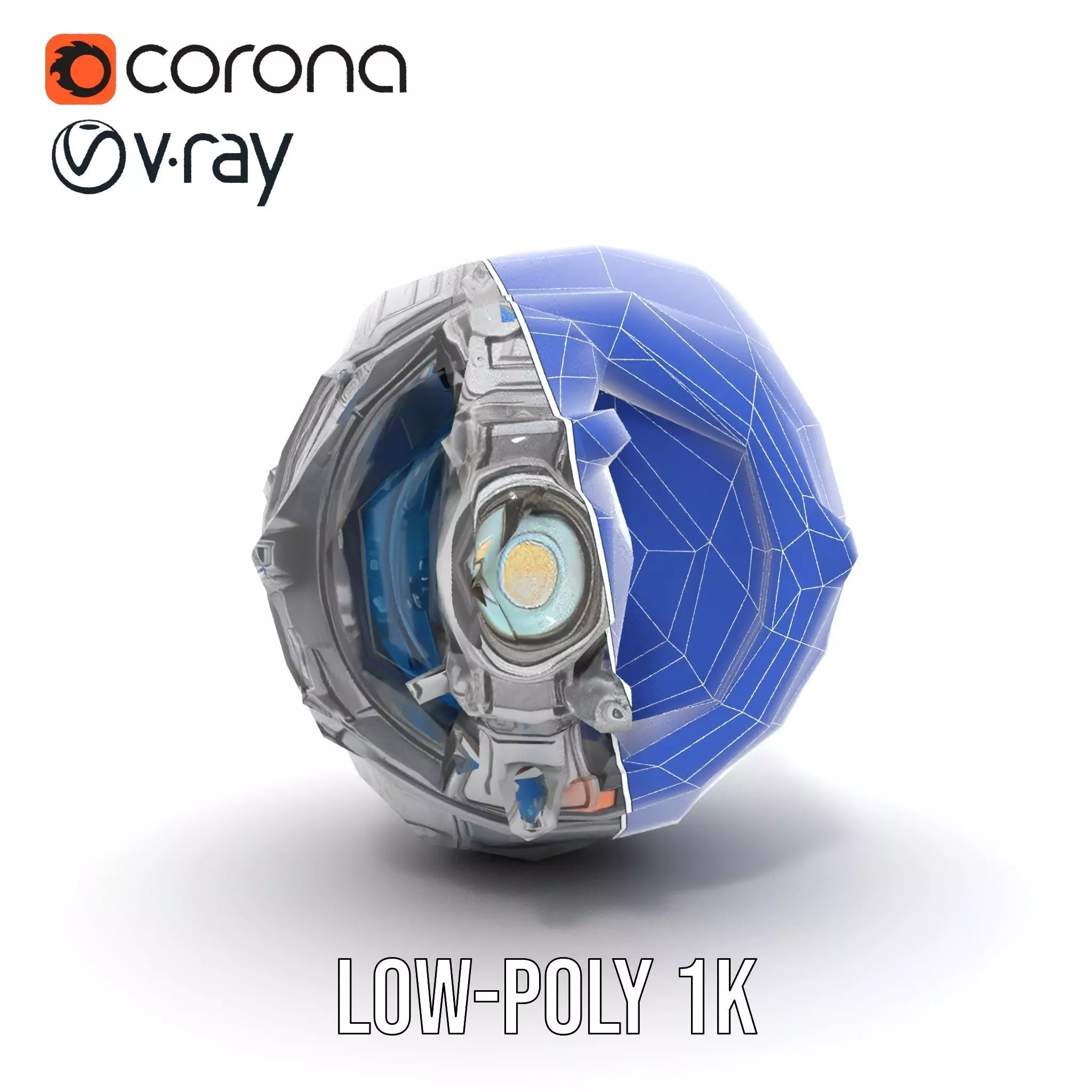 Futuristic Mechanical Orb Model Pack for SciFi Projects Low-poly 3D model_22