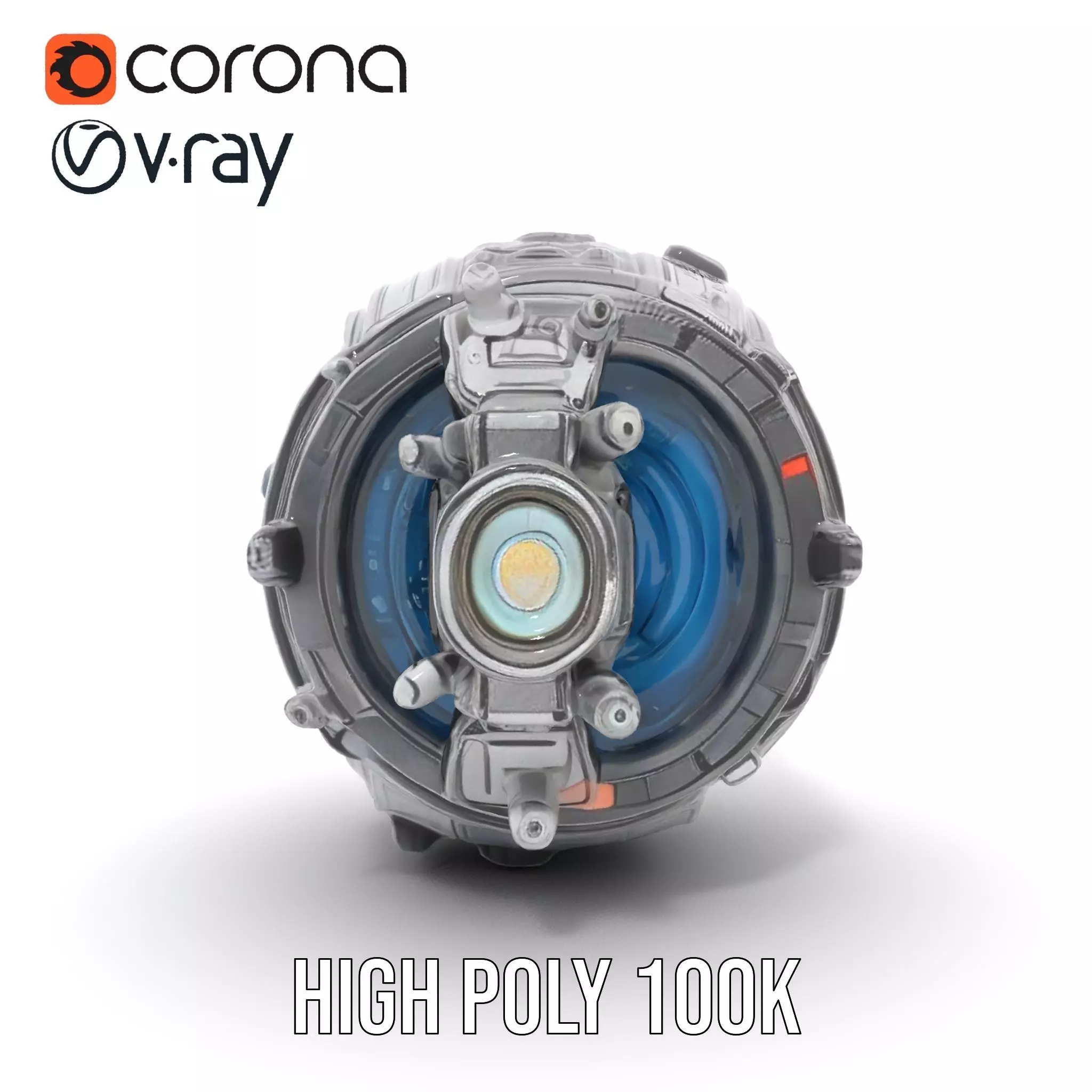 Futuristic Mechanical Orb Model Pack for SciFi Projects Low-poly 3D model_29