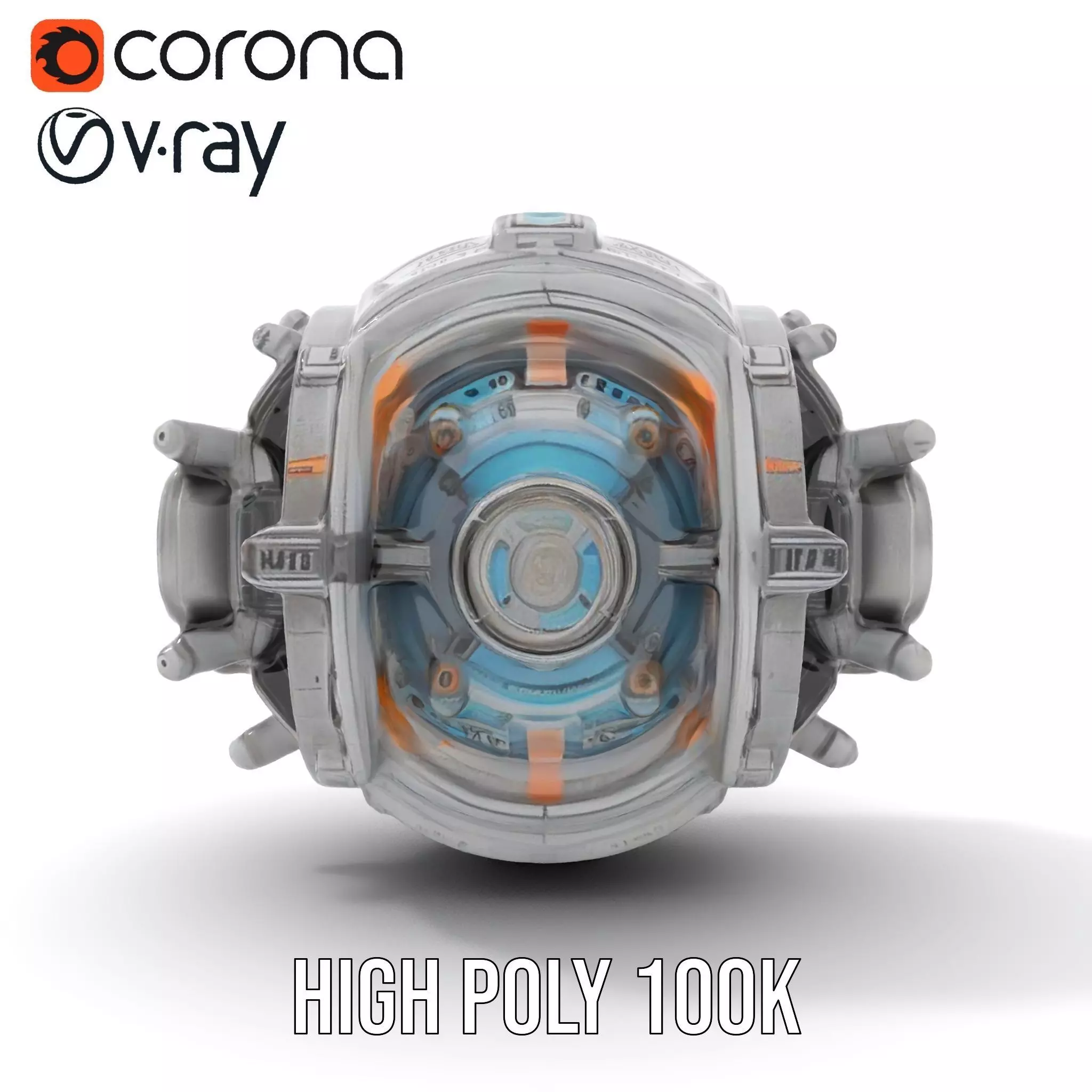Futuristic Mechanical Orb Model Pack for SciFi Projects Low-poly 3D model_23