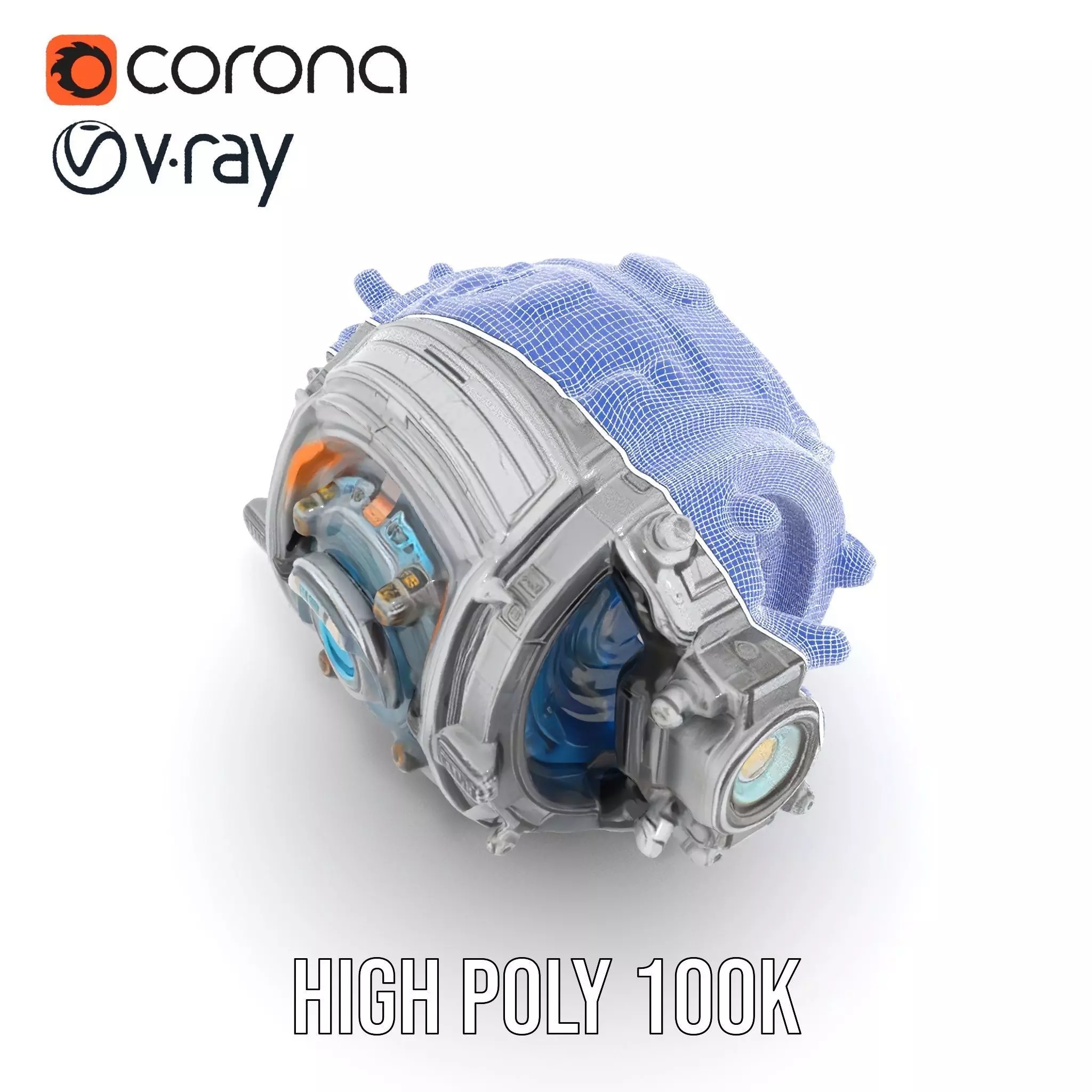 Futuristic Mechanical Orb Model Pack for SciFi Projects Low-poly 3D model_32