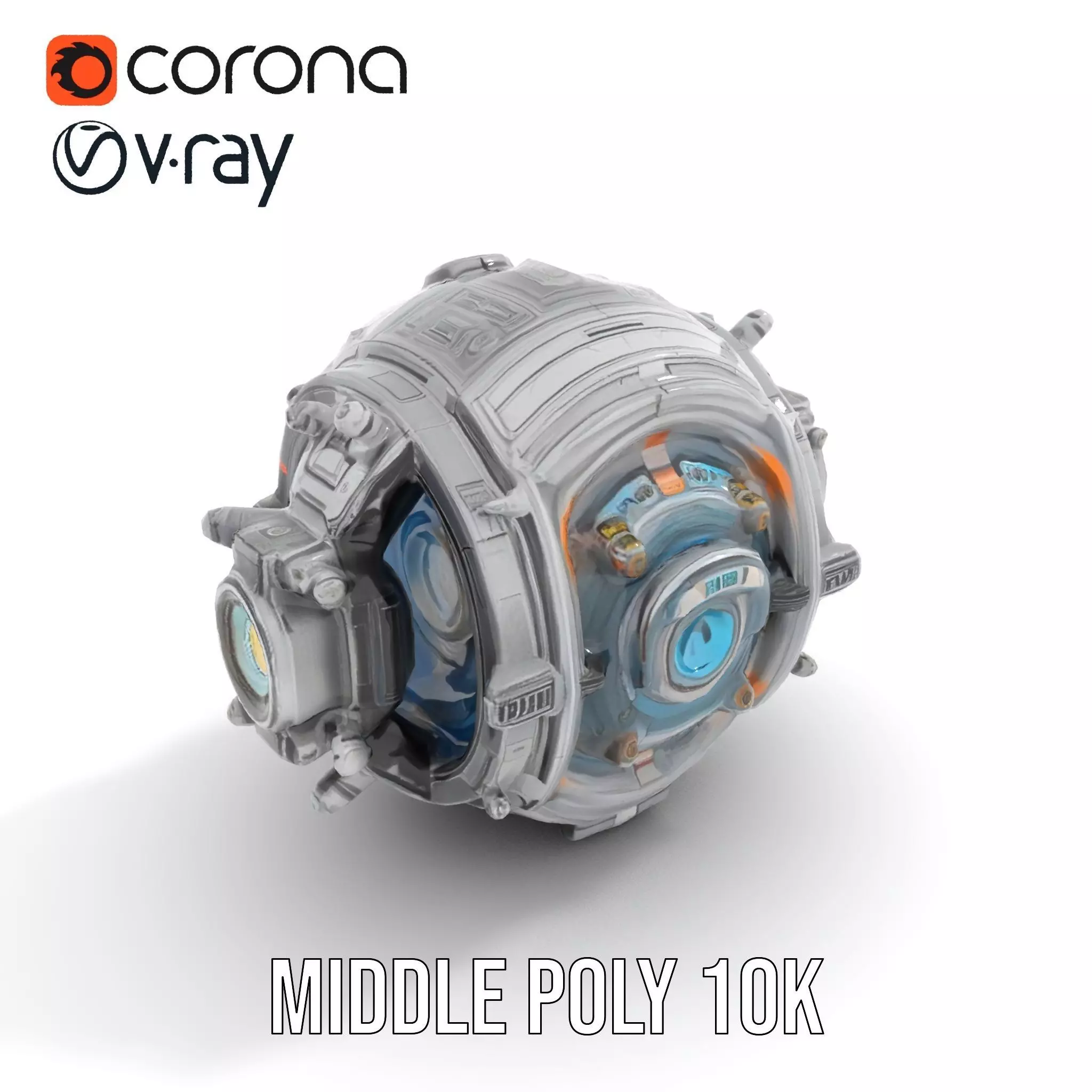 Futuristic Mechanical Orb Model Pack for SciFi Projects Low-poly 3D model_5