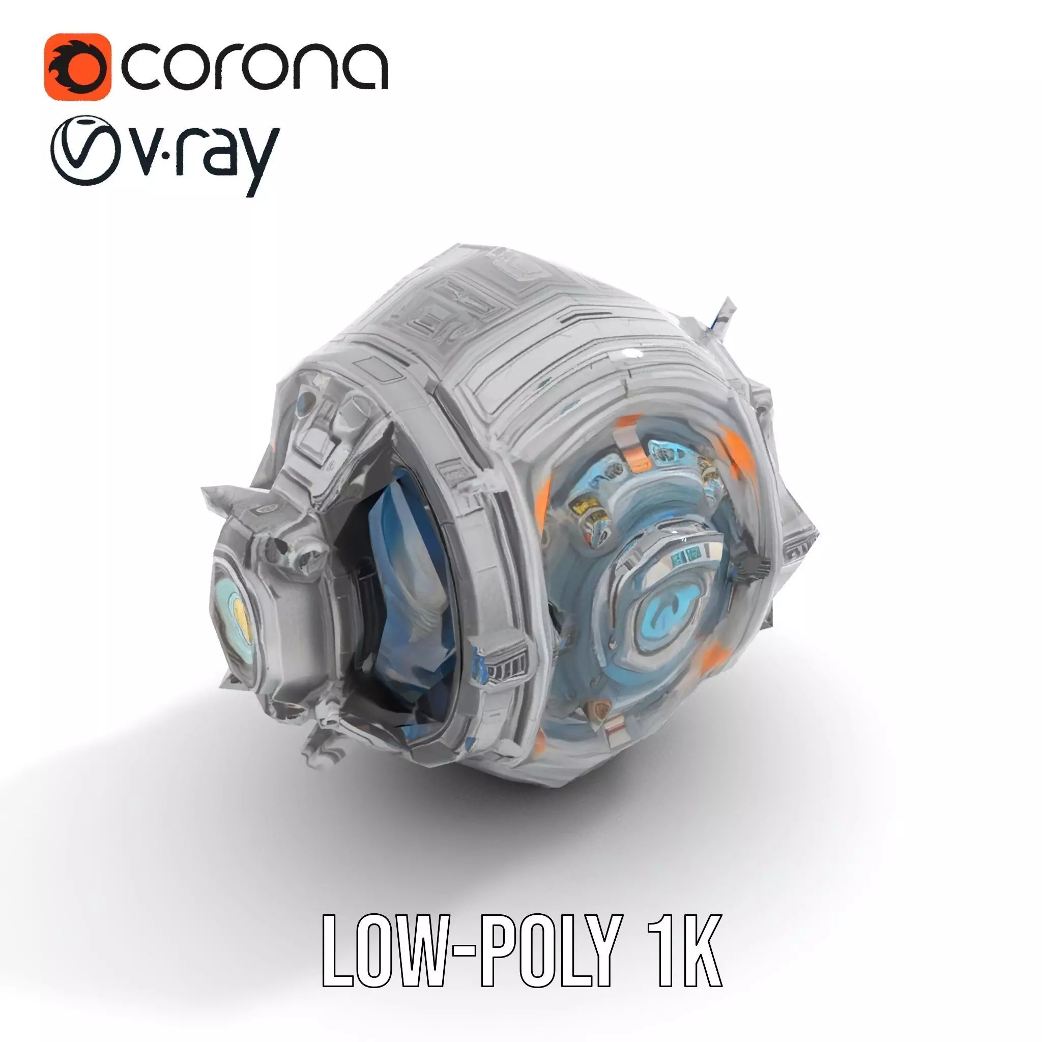 Futuristic Mechanical Orb Model Pack for SciFi Projects Low-poly 3D model_17