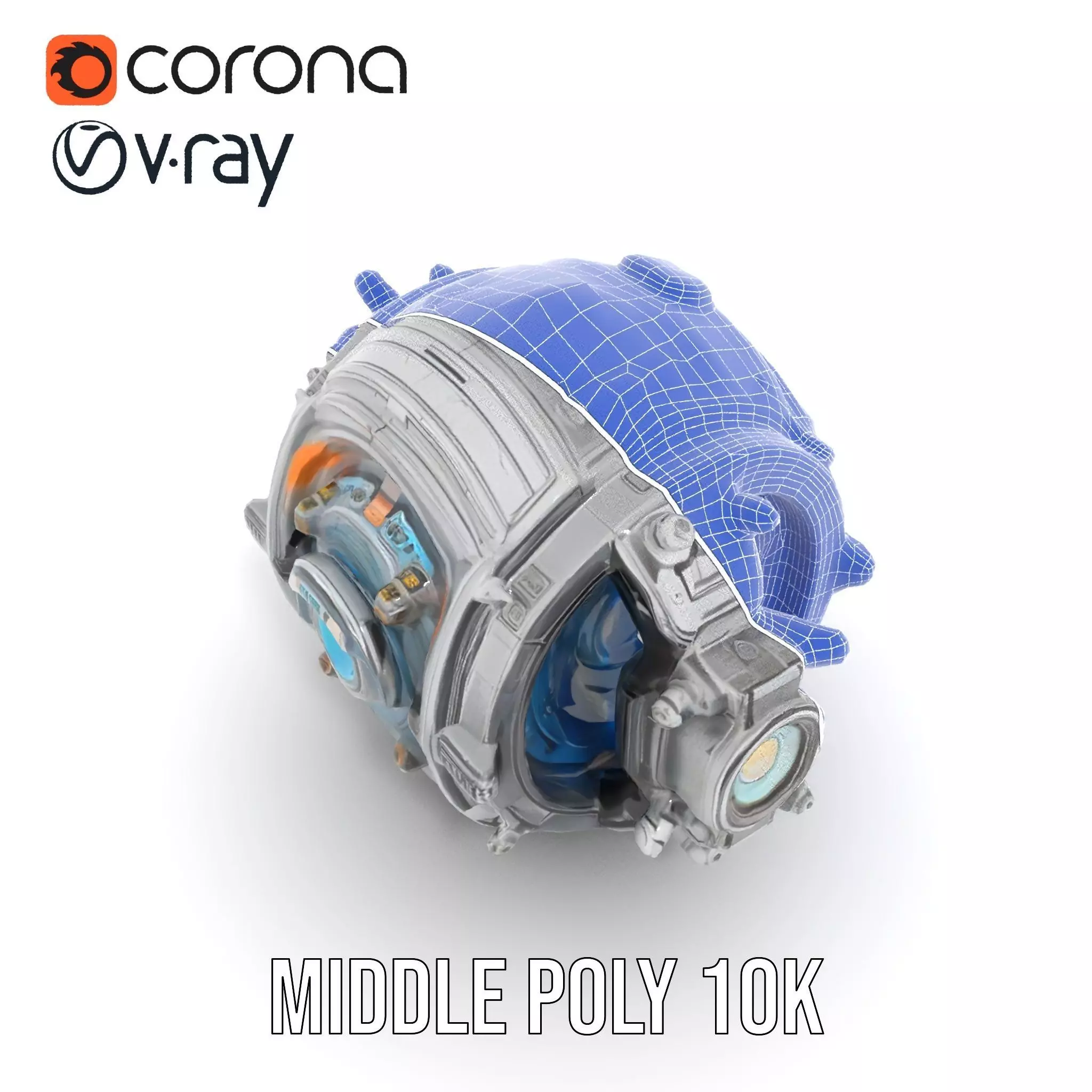 Futuristic Mechanical Orb Model Pack for SciFi Projects Low-poly 3D model_24