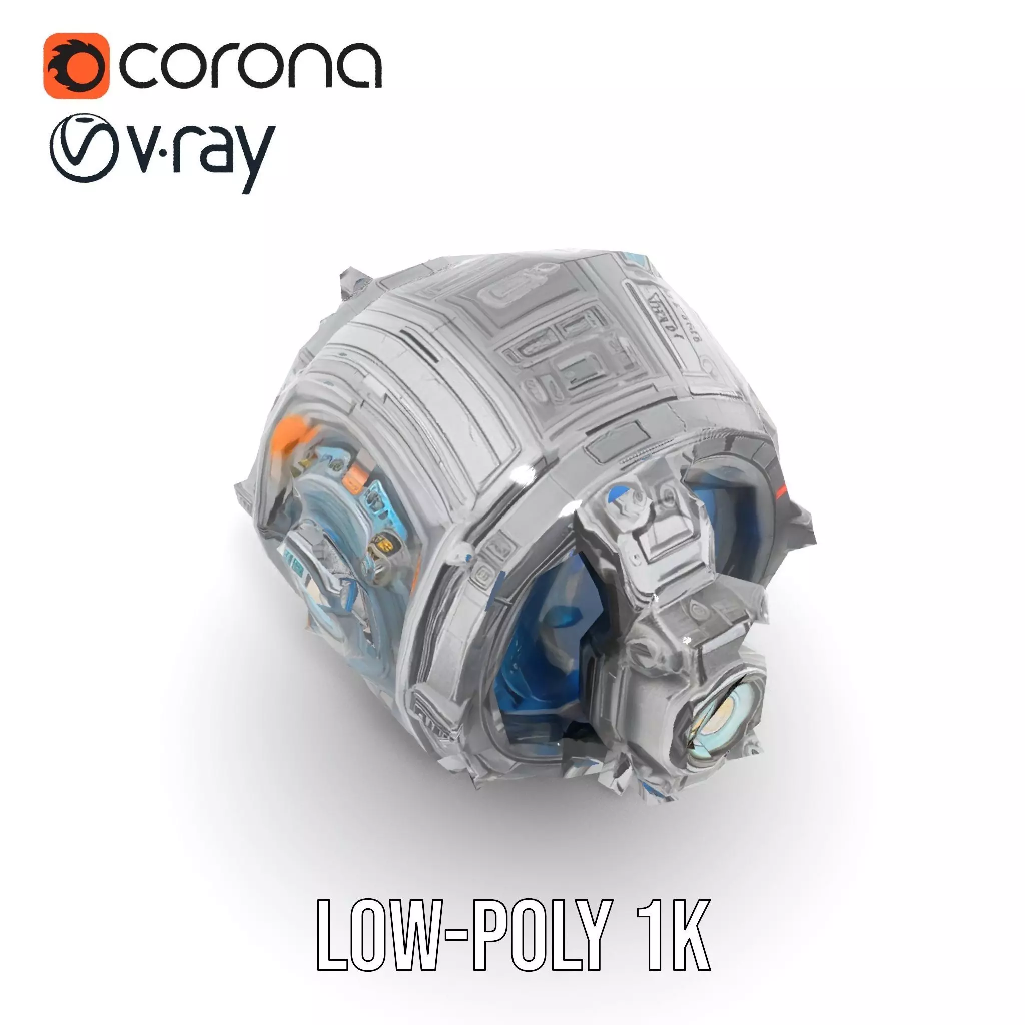 Futuristic Mechanical Orb Model Pack for SciFi Projects Low-poly 3D model_14