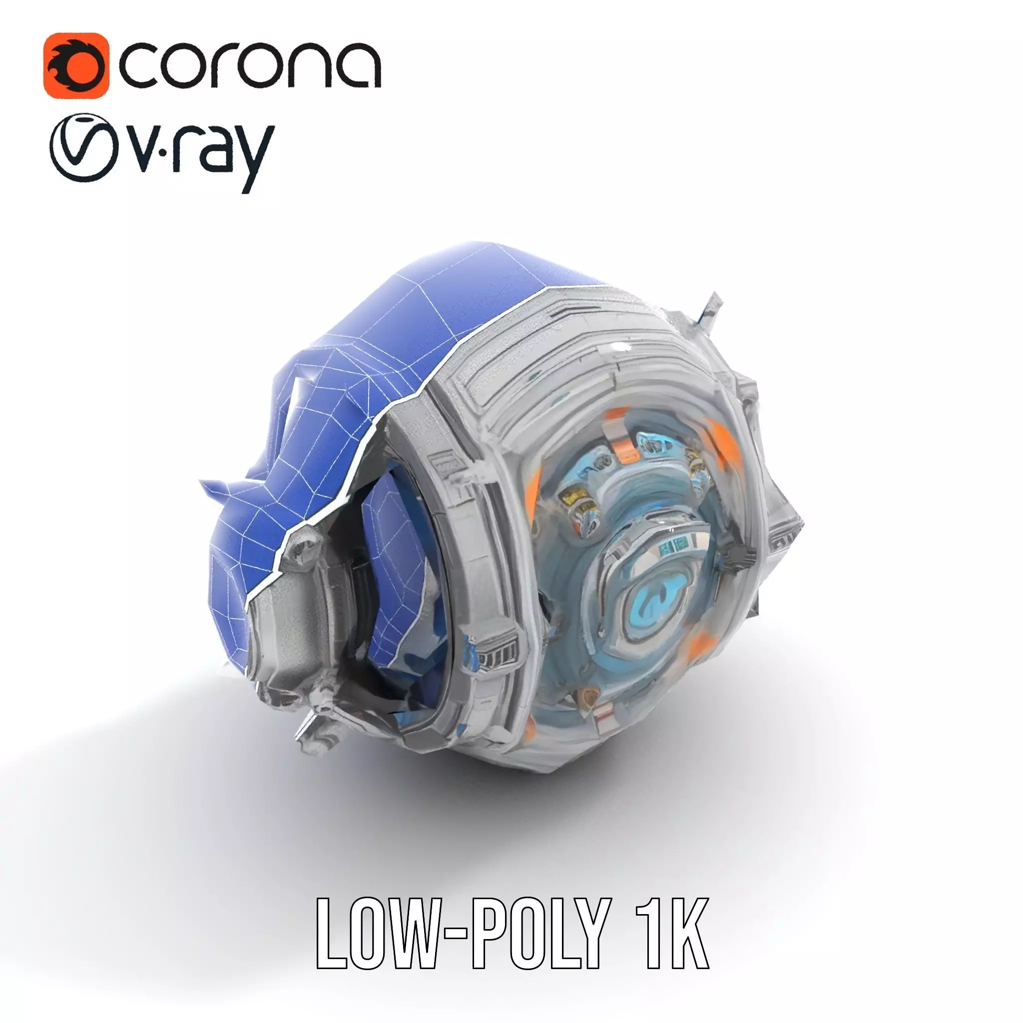 Futuristic Mechanical Orb Model Pack for SciFi Projects Low-poly 3D model_25