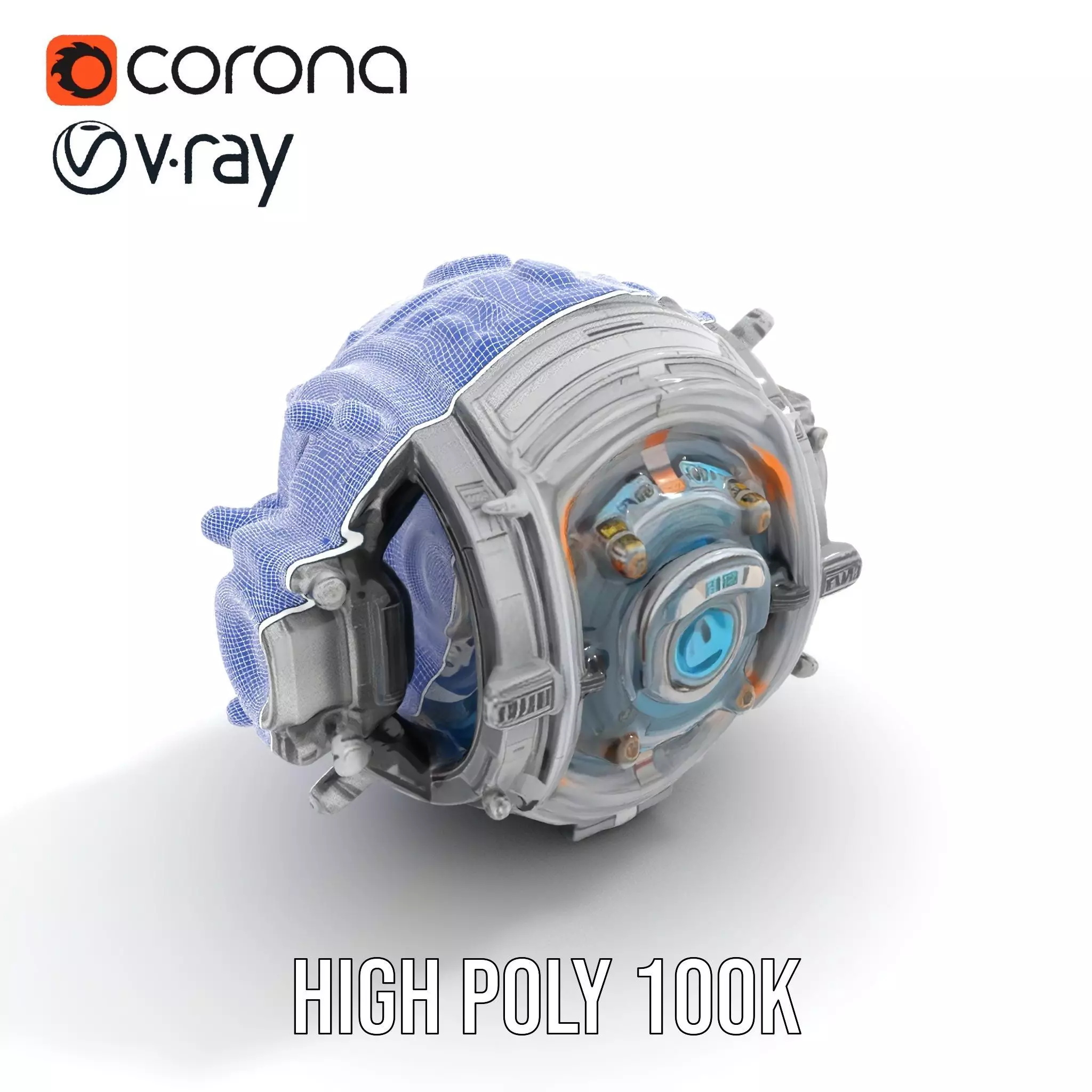 Futuristic Mechanical Orb Model Pack for SciFi Projects Low-poly 3D model_20