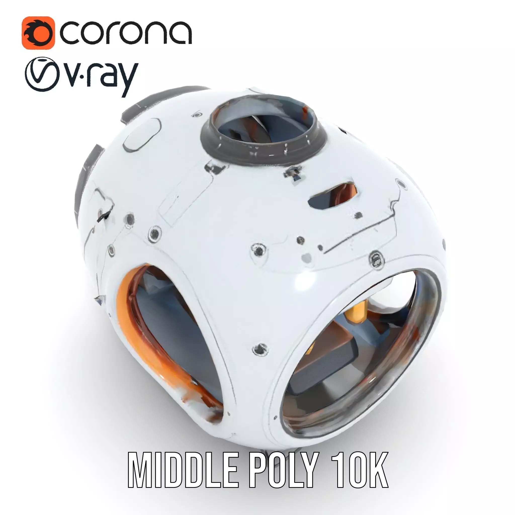 Futuristic Lighting Sphere Model Pack Low-poly 3D model_15