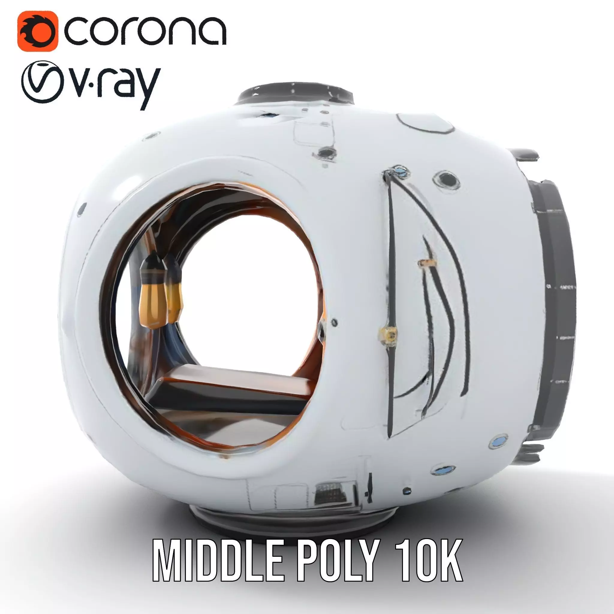 Futuristic Lighting Sphere Model Pack Low-poly 3D model_11