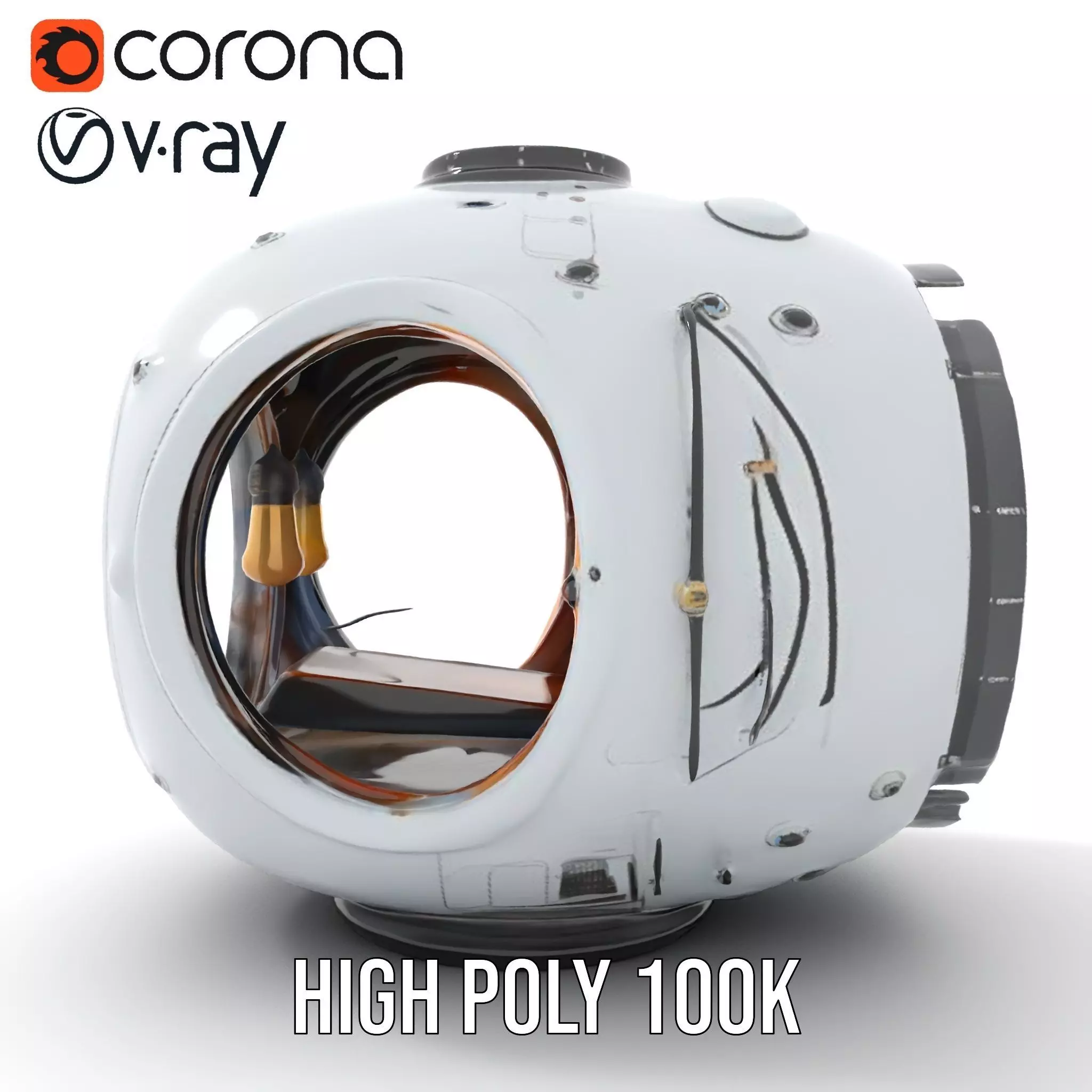 Futuristic Lighting Sphere Model Pack Low-poly 3D model_28