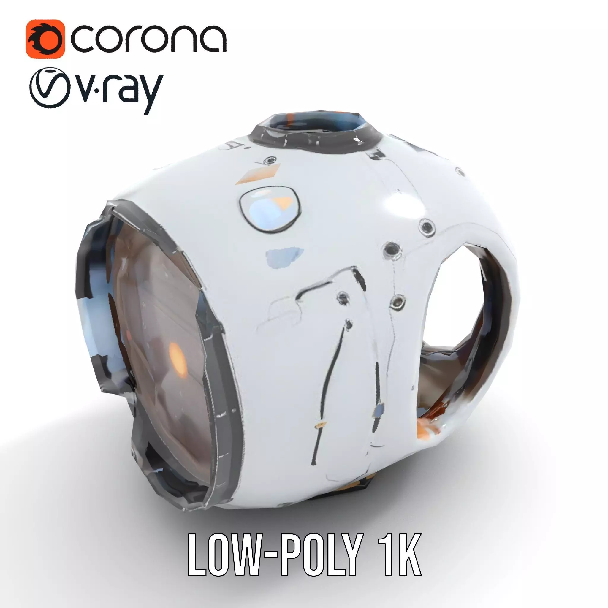 Futuristic Lighting Sphere Model Pack Low-poly 3D model_7