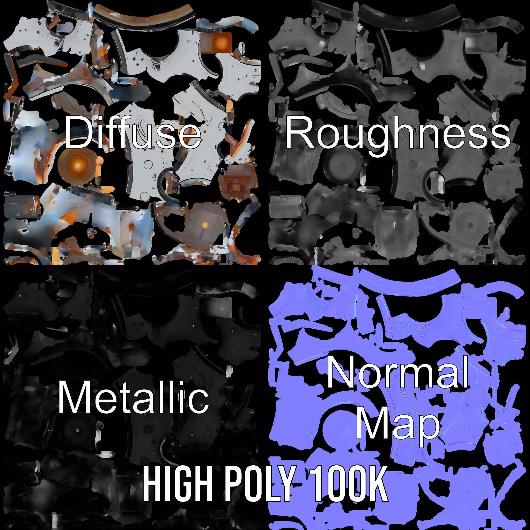 Futuristic Lighting Sphere Model Pack Low-poly 3D model_3