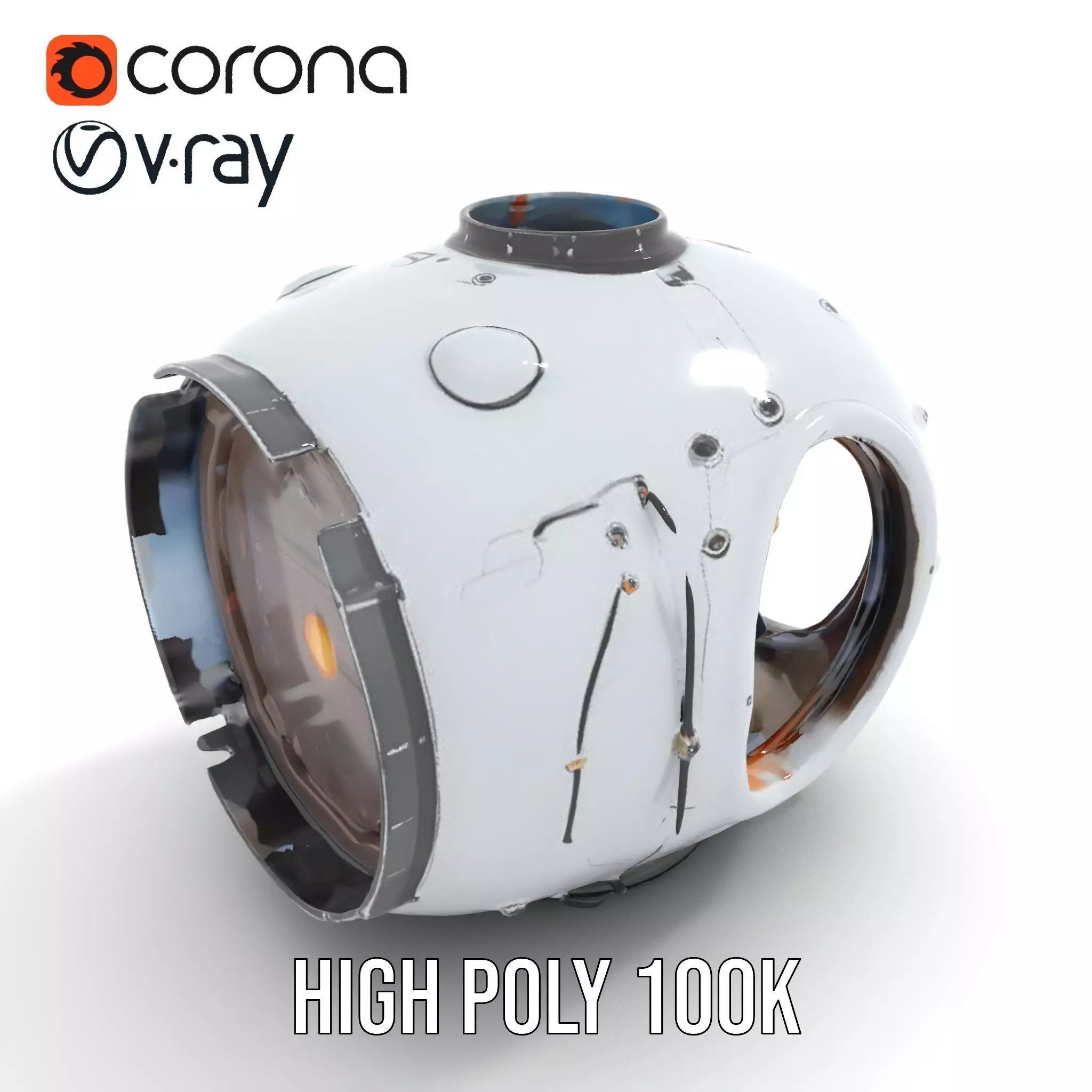 Futuristic Lighting Sphere Model Pack Low-poly 3D model_20