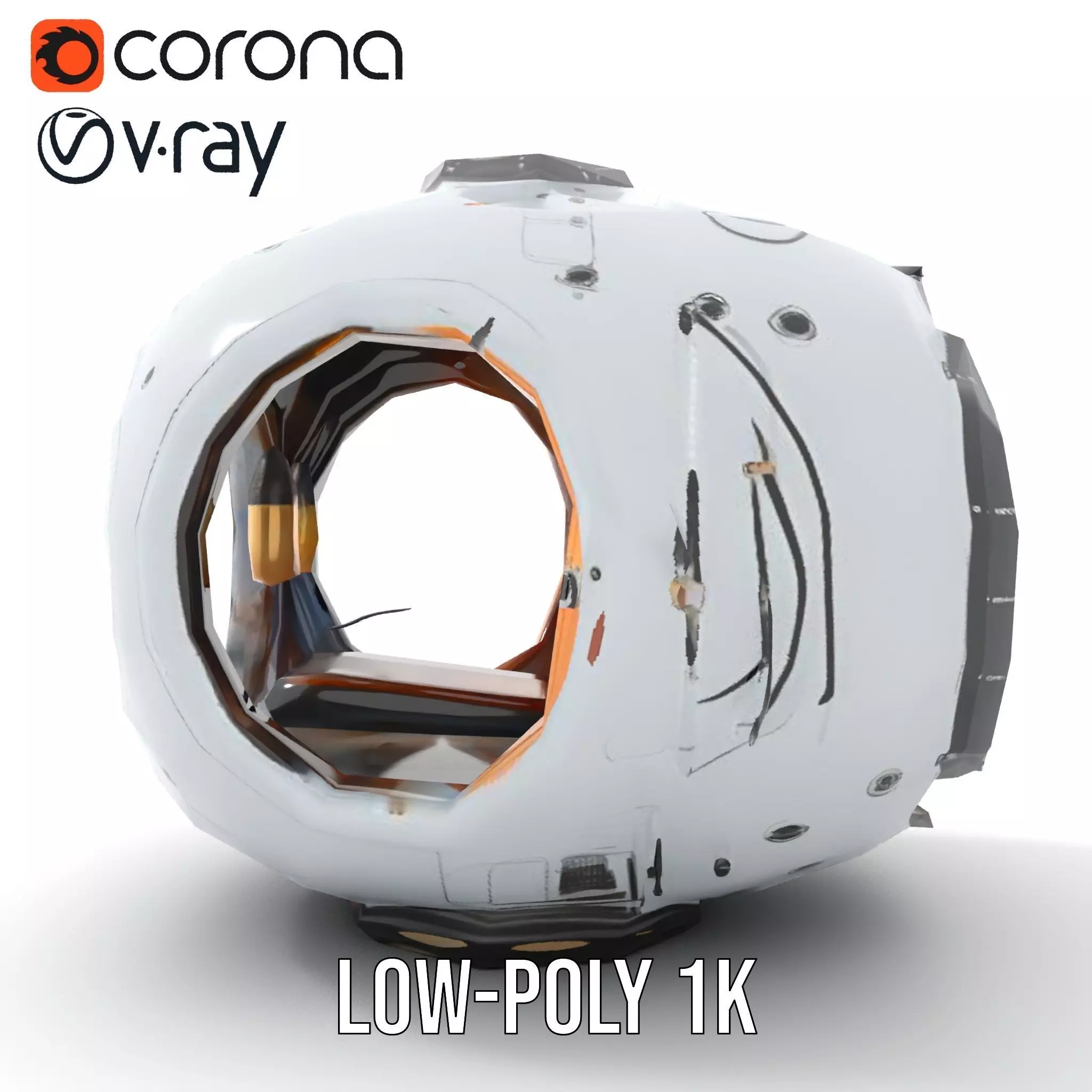 Futuristic Lighting Sphere Model Pack Low-poly 3D model_16