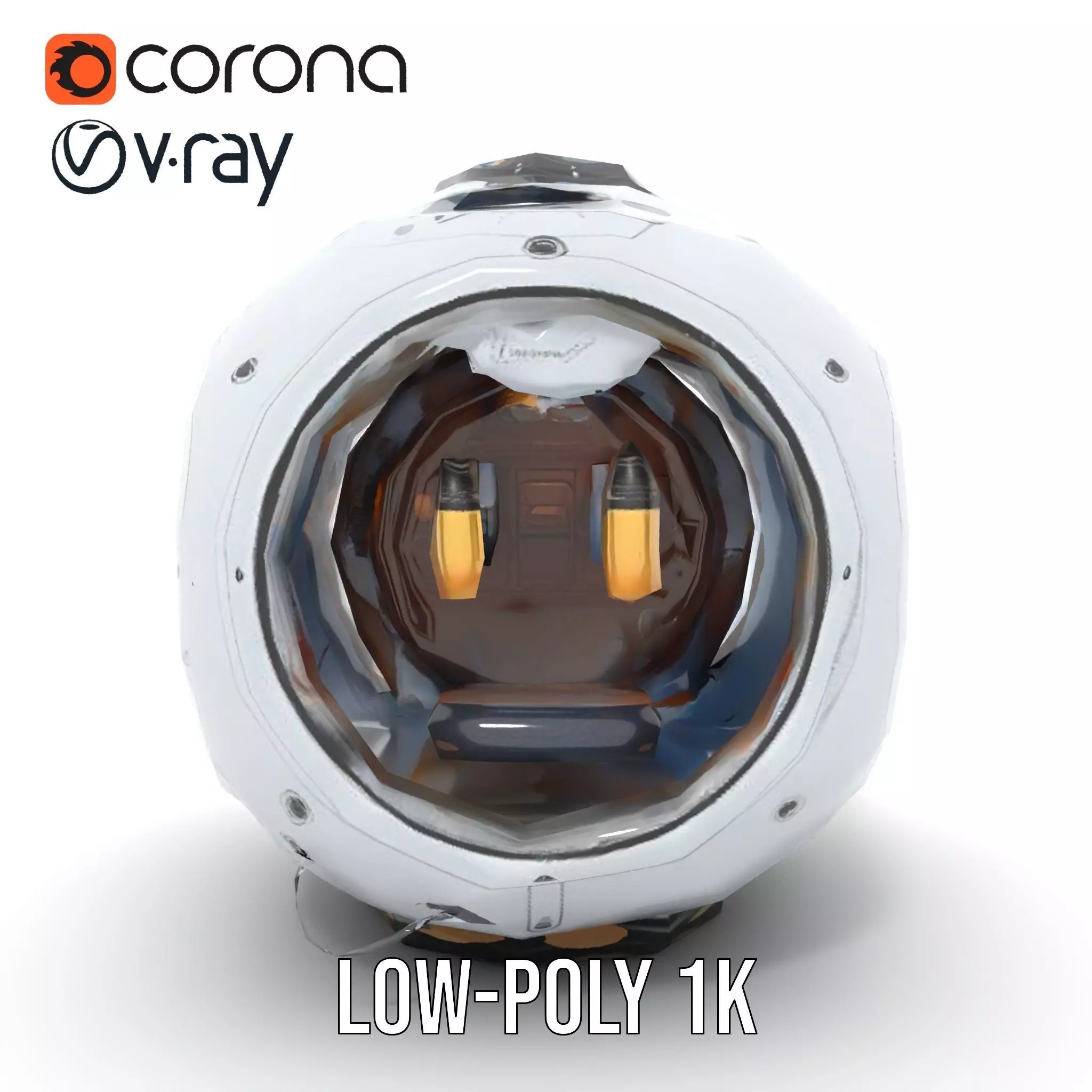 Futuristic Lighting Sphere Model Pack Low-poly 3D model_12