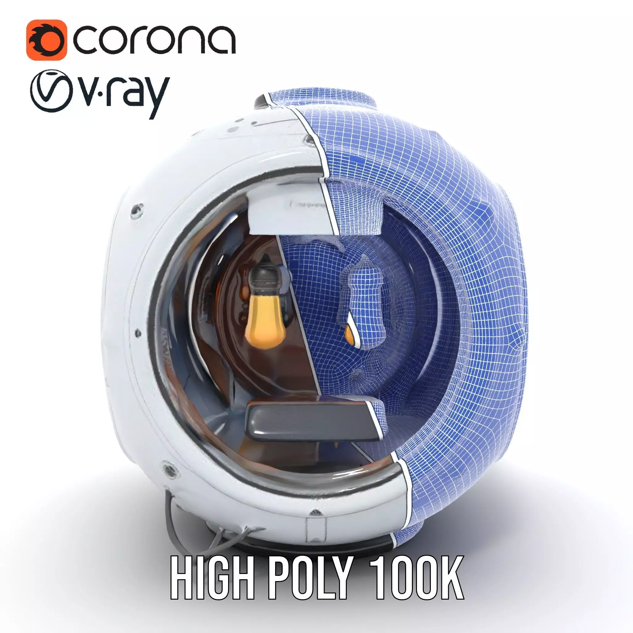 Futuristic Lighting Sphere Model Pack Low-poly 3D model_33