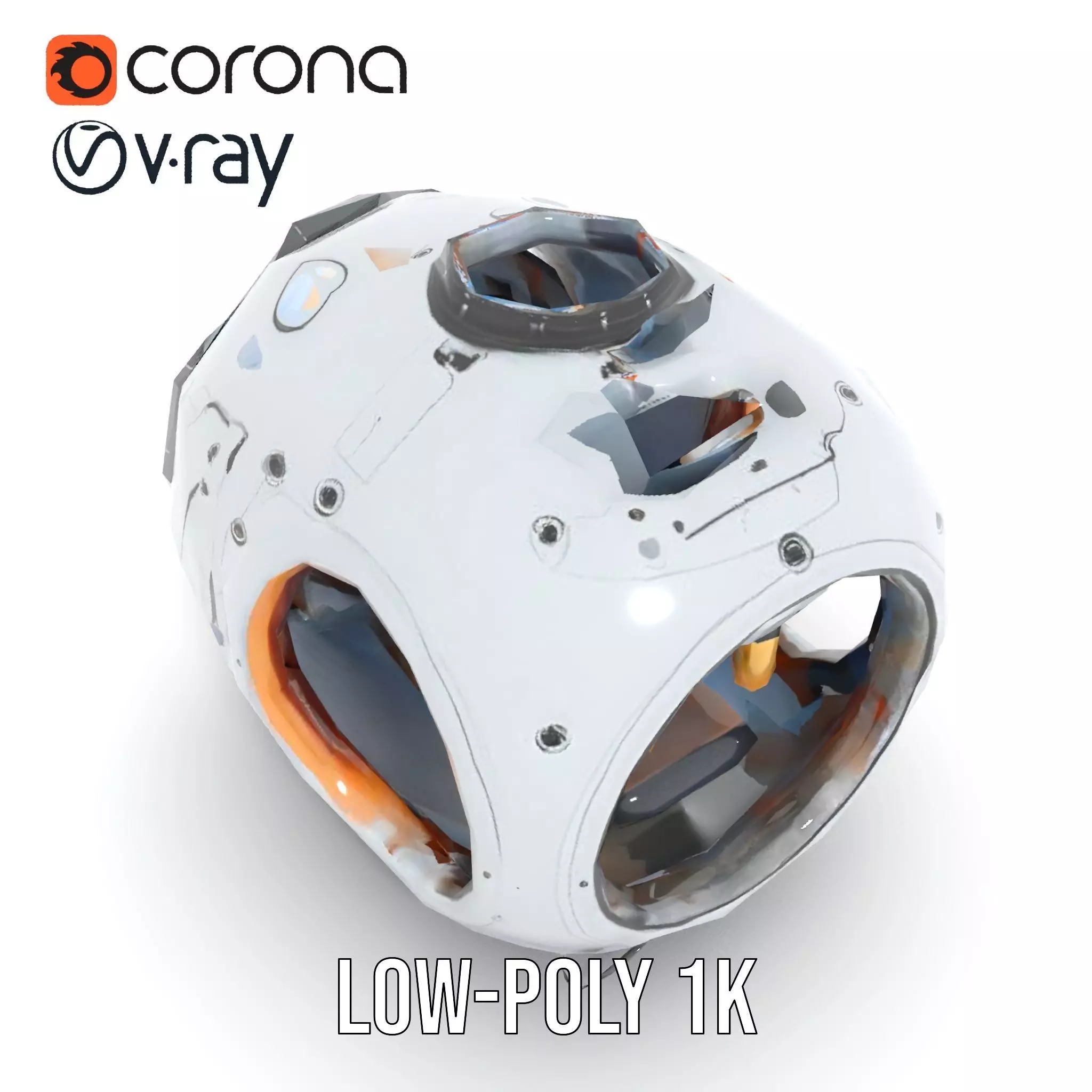 Futuristic Lighting Sphere Model Pack Low-poly 3D model_9