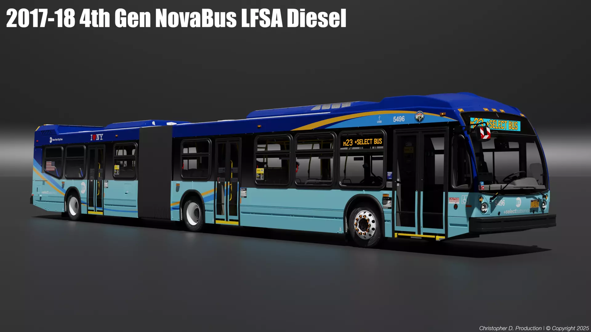 MTA Volvo Group 4th Gen NovaBus LFS Low Floor System Bus PACK 3D model_28
