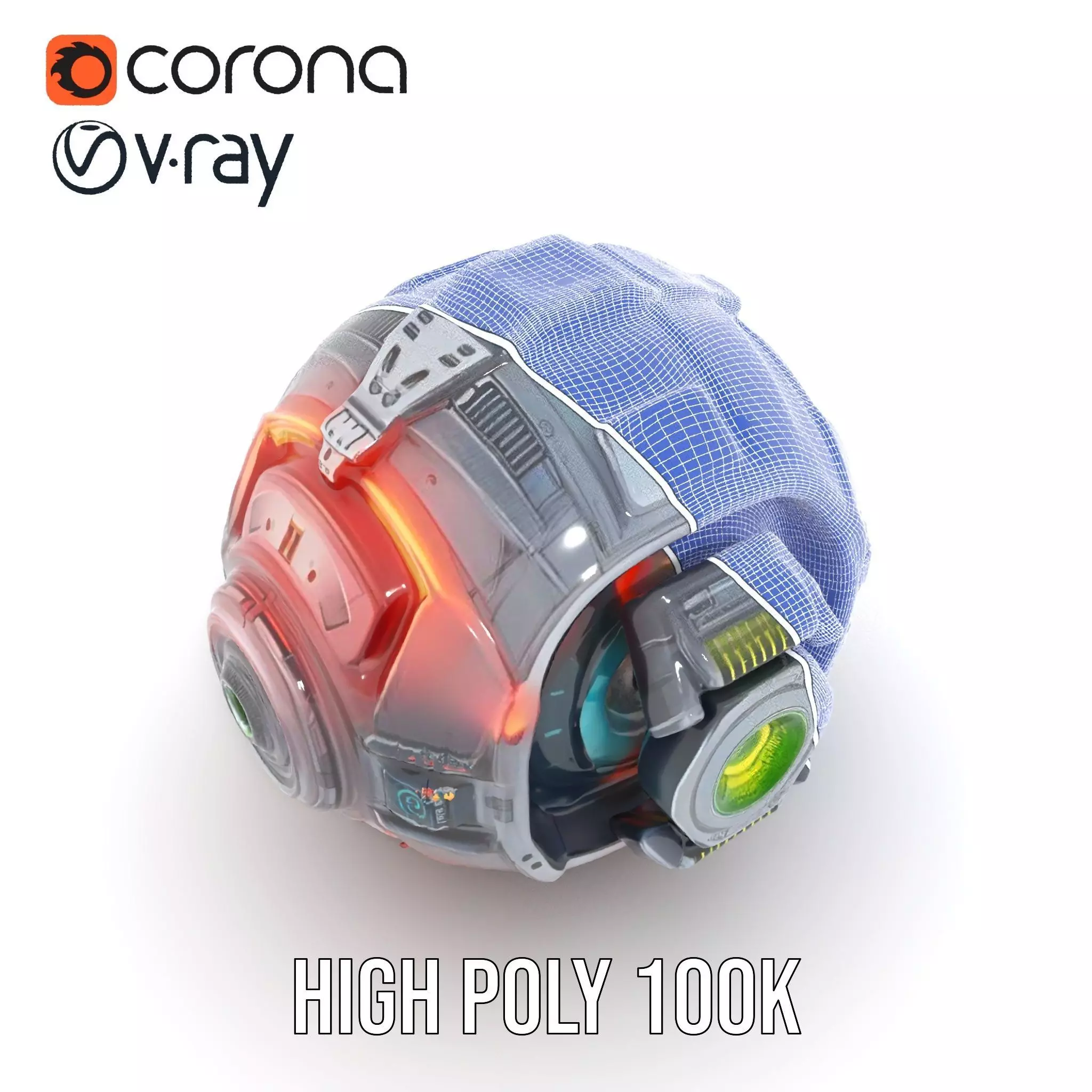 SciFi Drone Model Pack with Futuristic Design Low-poly 3D model_32