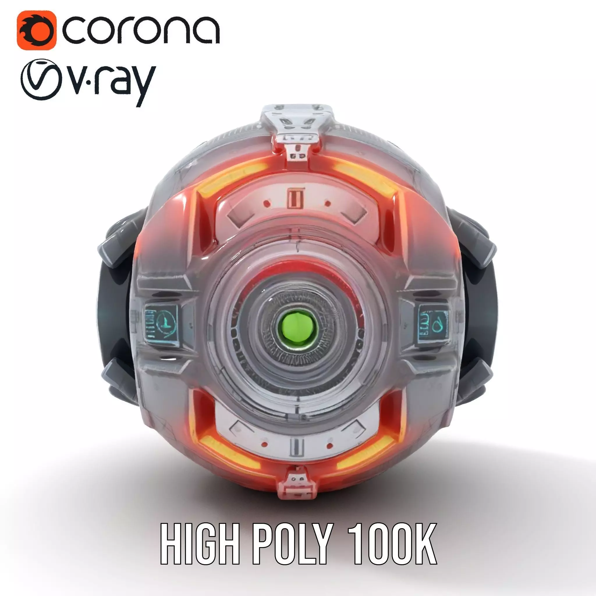 SciFi Drone Model Pack with Futuristic Design Low-poly 3D model_26