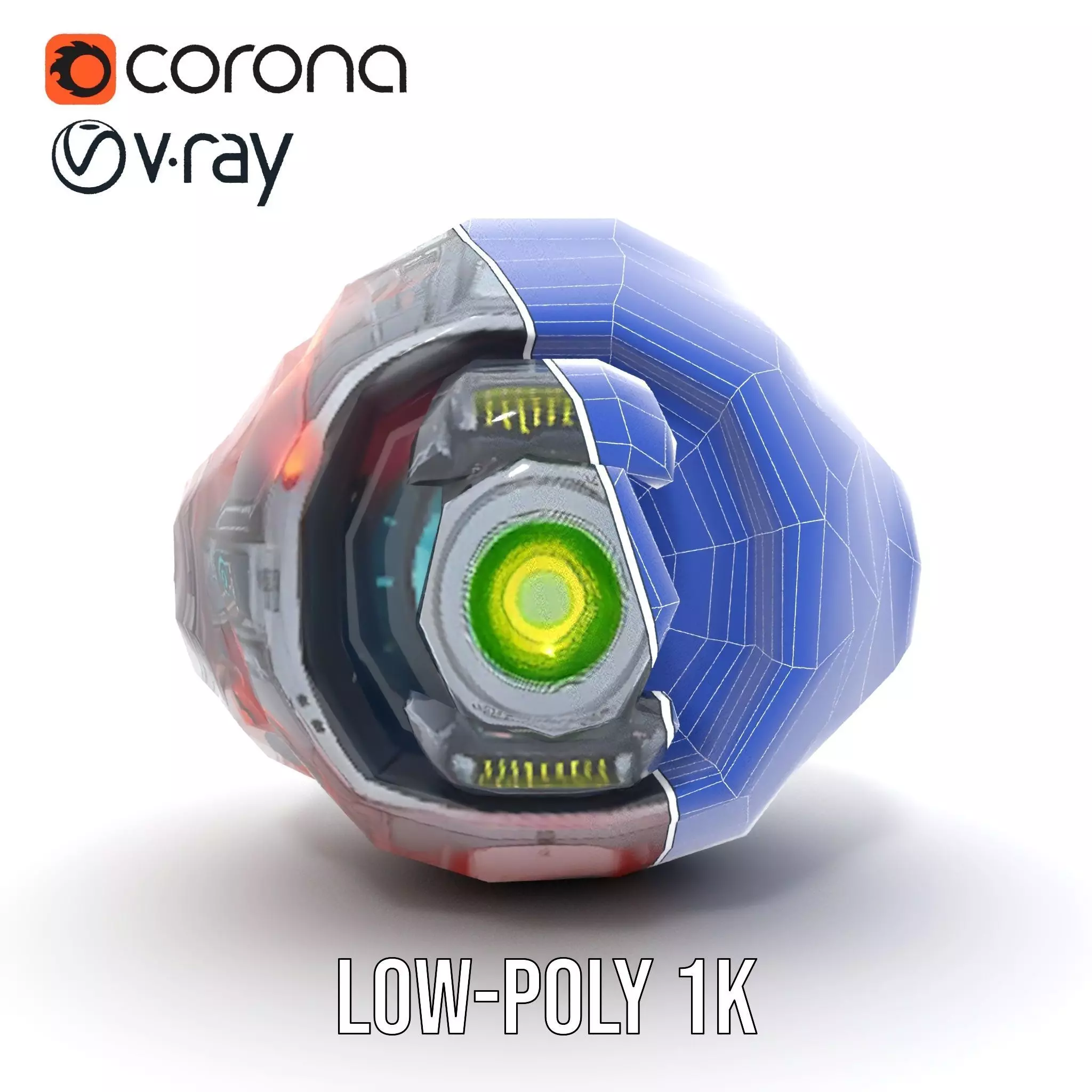 SciFi Drone Model Pack with Futuristic Design Low-poly 3D model_28