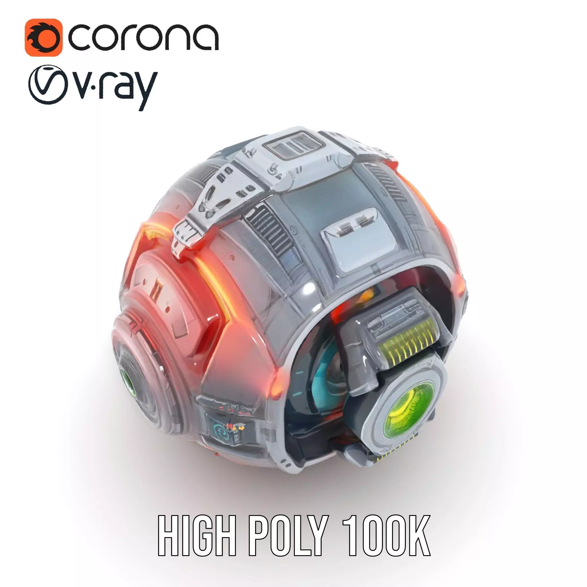 SciFi Drone Model Pack with Futuristic Design Low-poly 3D model_23