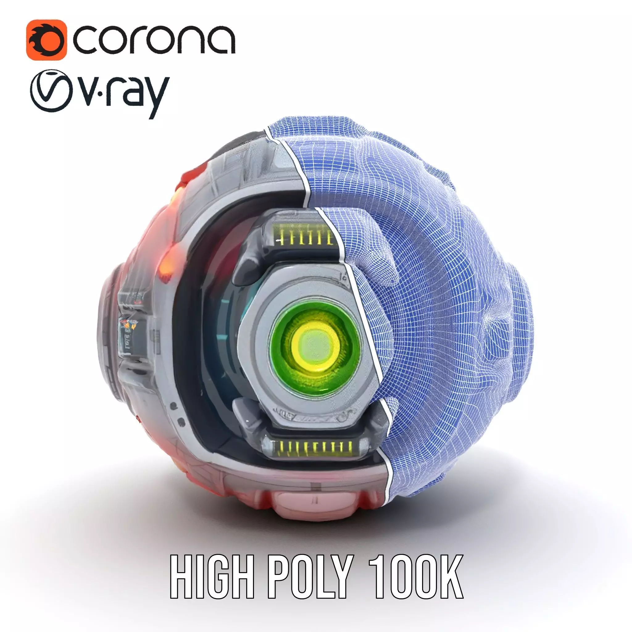 SciFi Drone Model Pack with Futuristic Design Low-poly 3D model_34