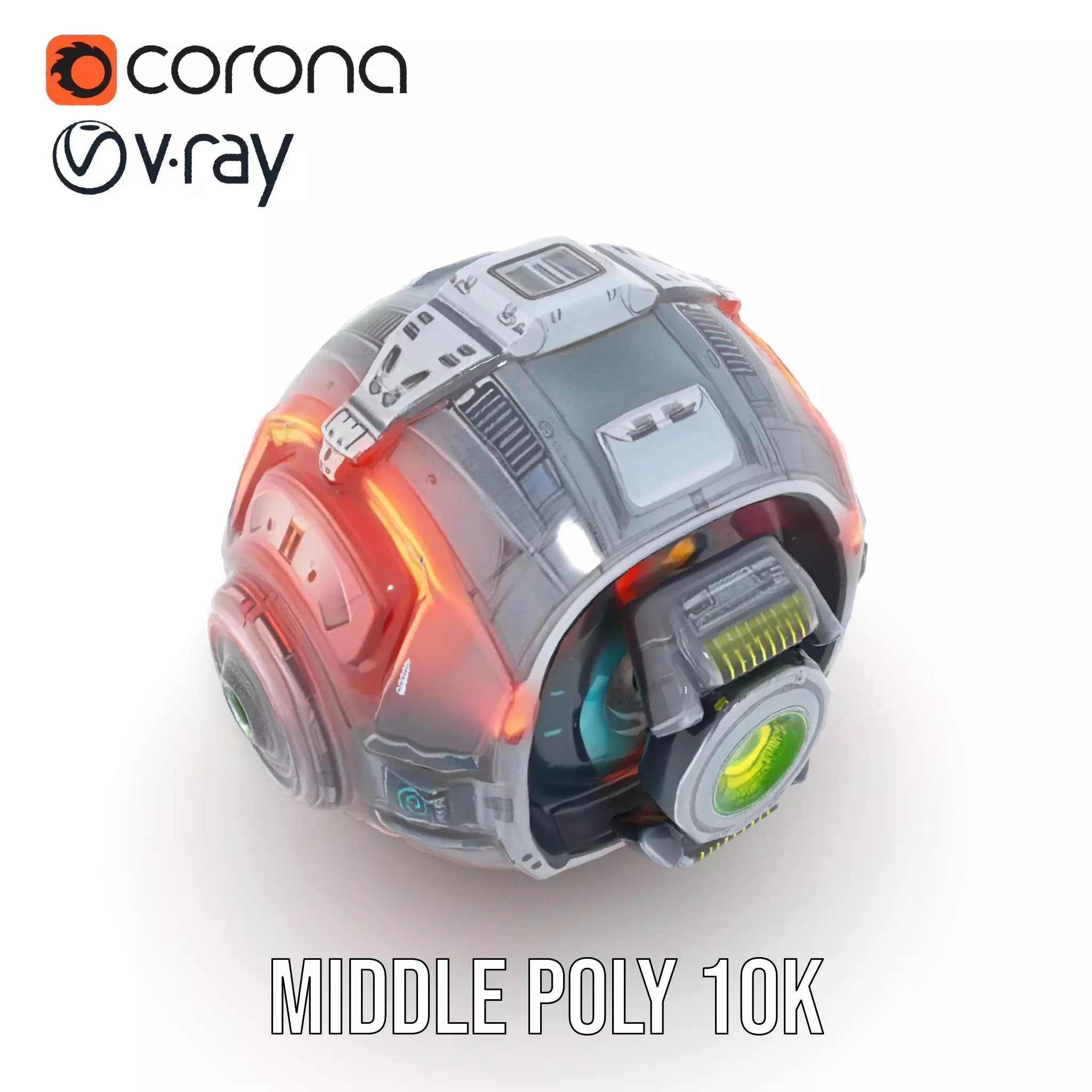 SciFi Drone Model Pack with Futuristic Design Low-poly 3D model_11