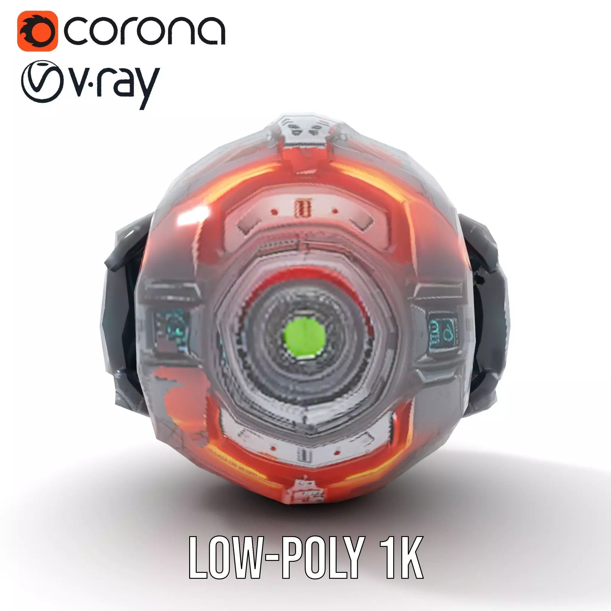 SciFi Drone Model Pack with Futuristic Design Low-poly 3D model_19