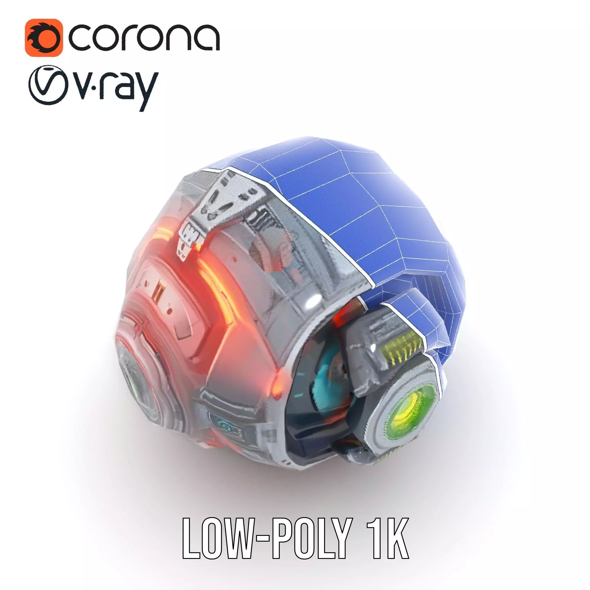 SciFi Drone Model Pack with Futuristic Design Low-poly 3D model_22