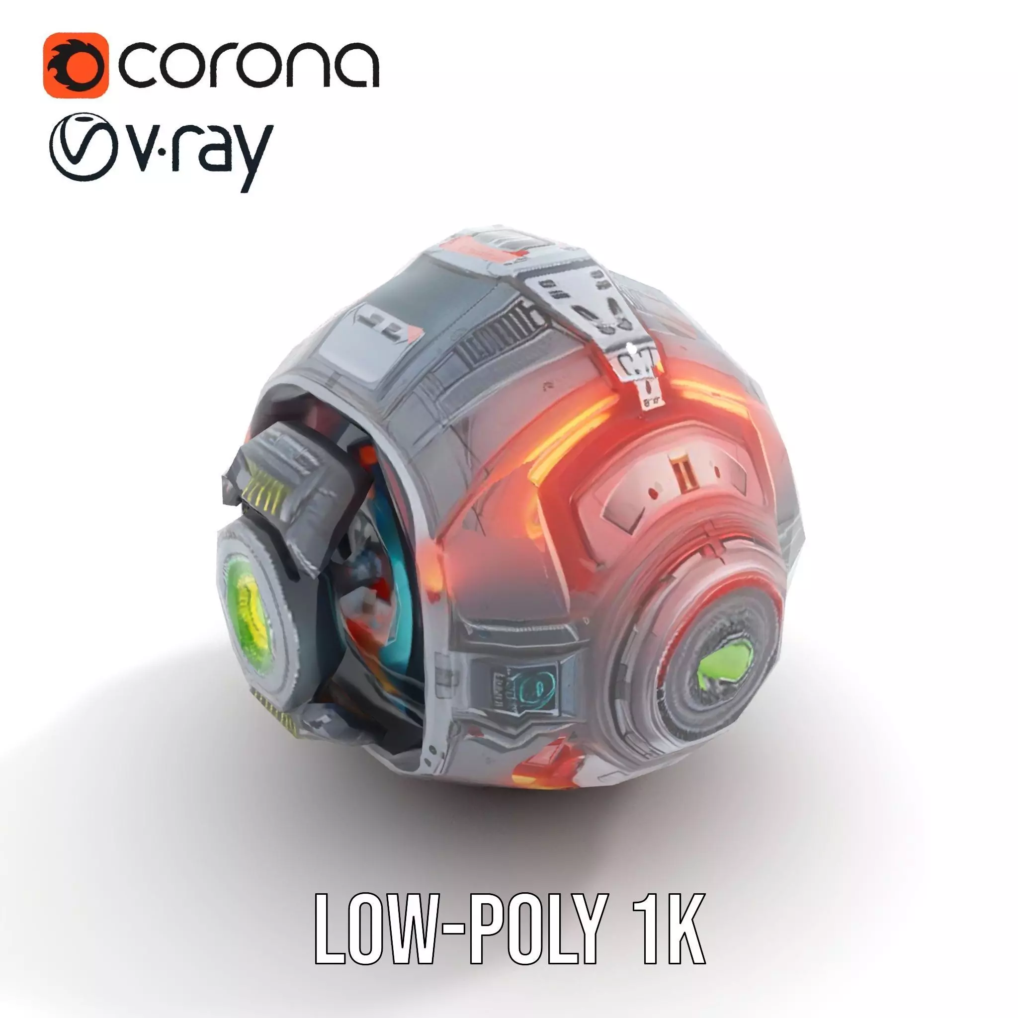 SciFi Drone Model Pack with Futuristic Design Low-poly 3D model_7