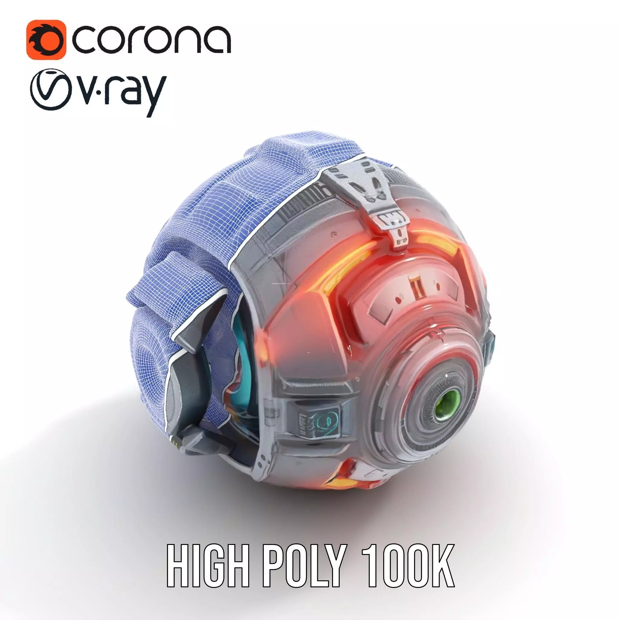 SciFi Drone Model Pack with Futuristic Design Low-poly 3D model_29