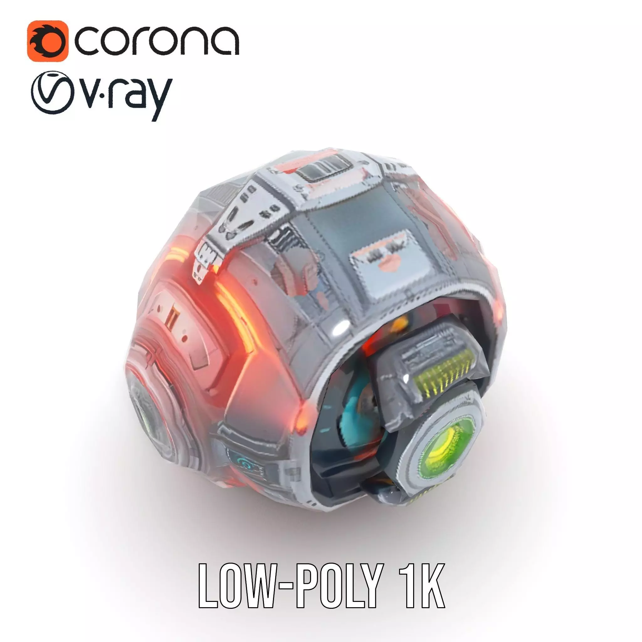 SciFi Drone Model Pack with Futuristic Design Low-poly 3D model_25