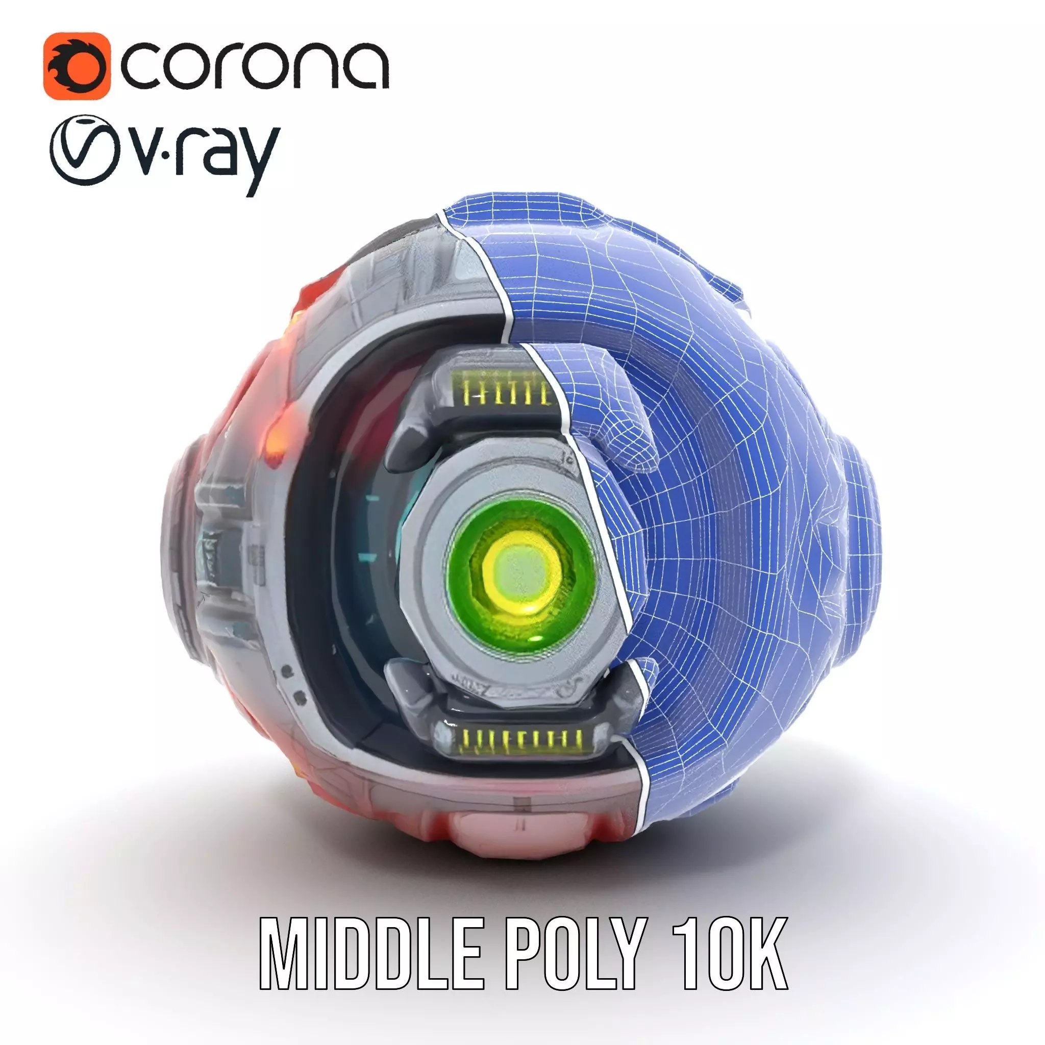 SciFi Drone Model Pack with Futuristic Design Low-poly 3D model_30