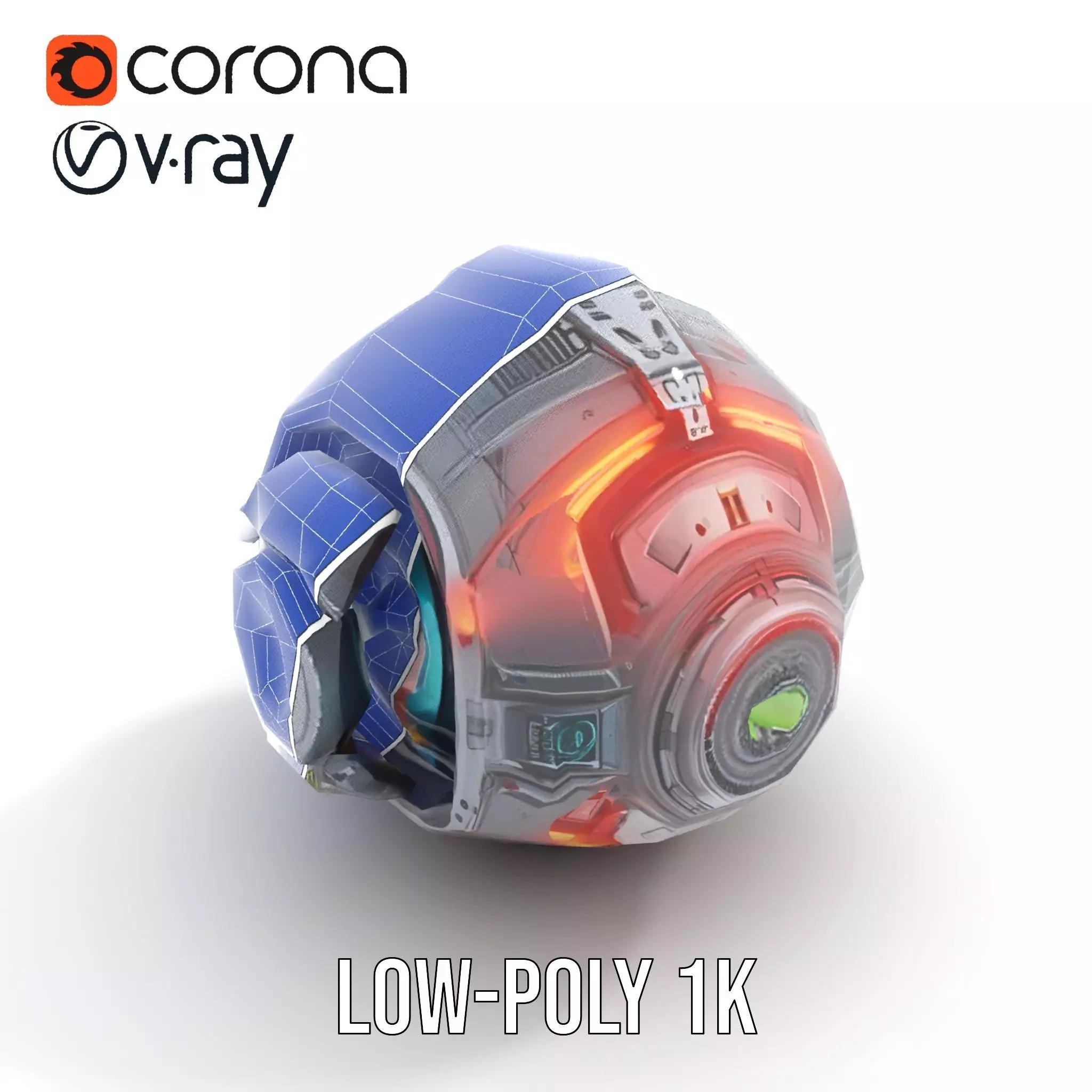 SciFi Drone Model Pack with Futuristic Design Low-poly 3D model_14