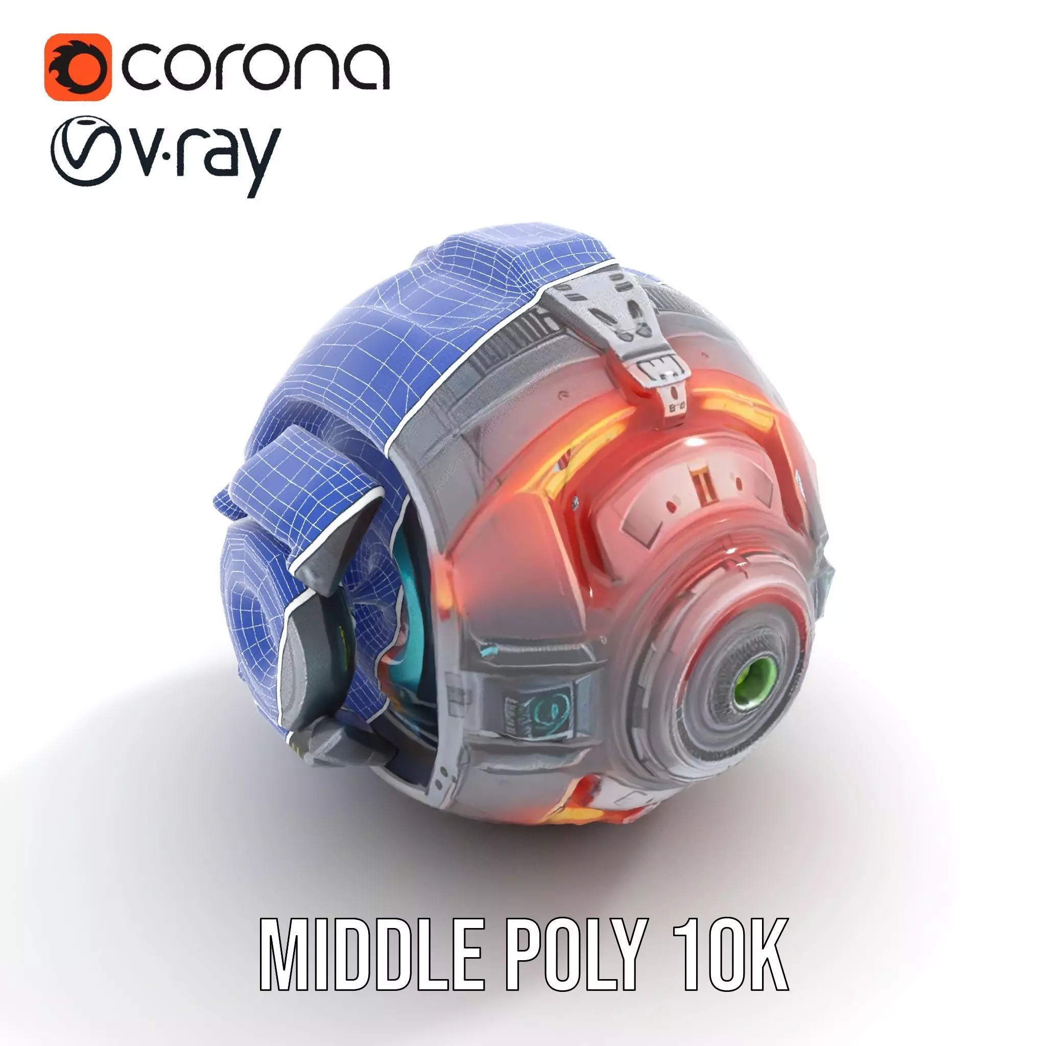 SciFi Drone Model Pack with Futuristic Design Low-poly 3D model_18