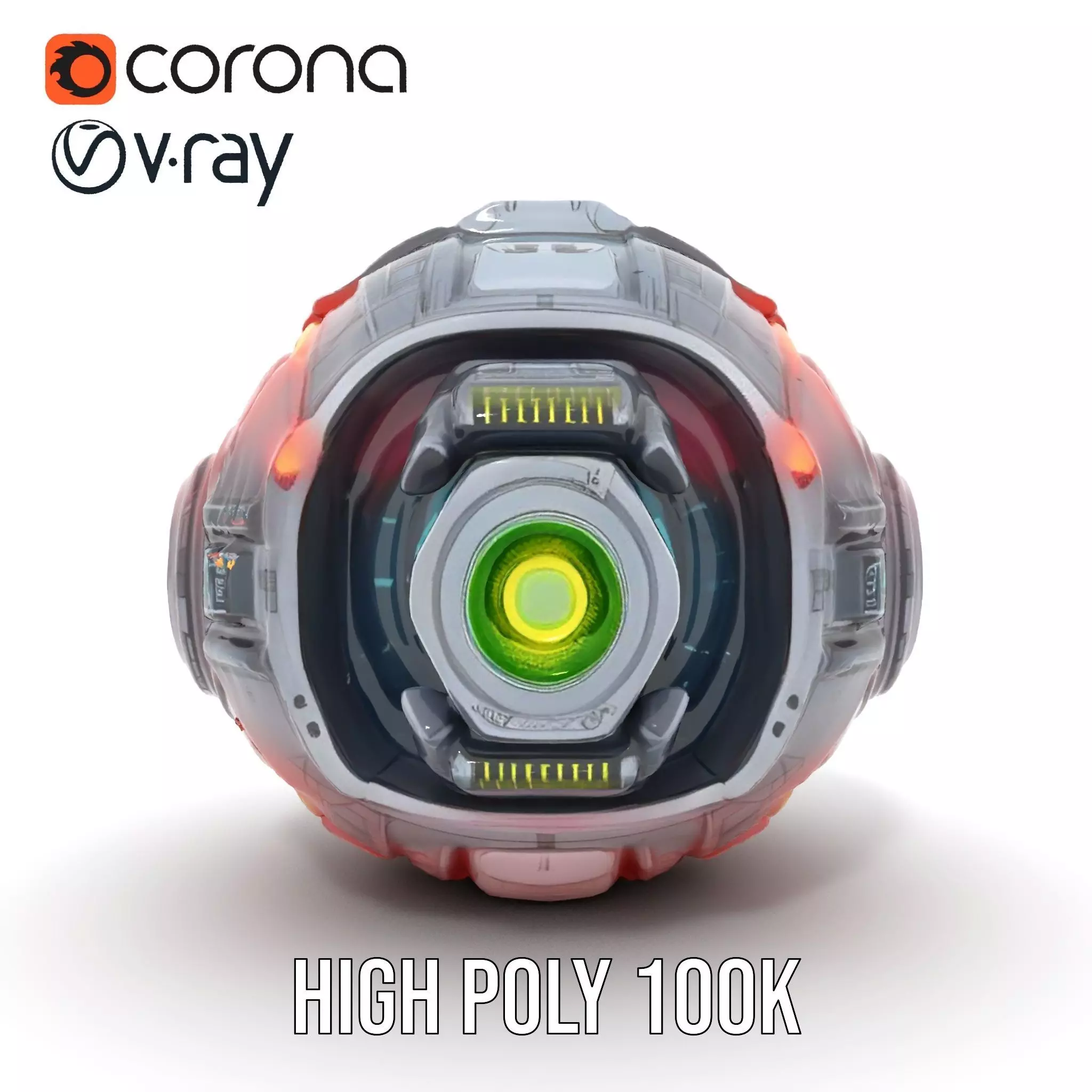 SciFi Drone Model Pack with Futuristic Design Low-poly 3D model_20