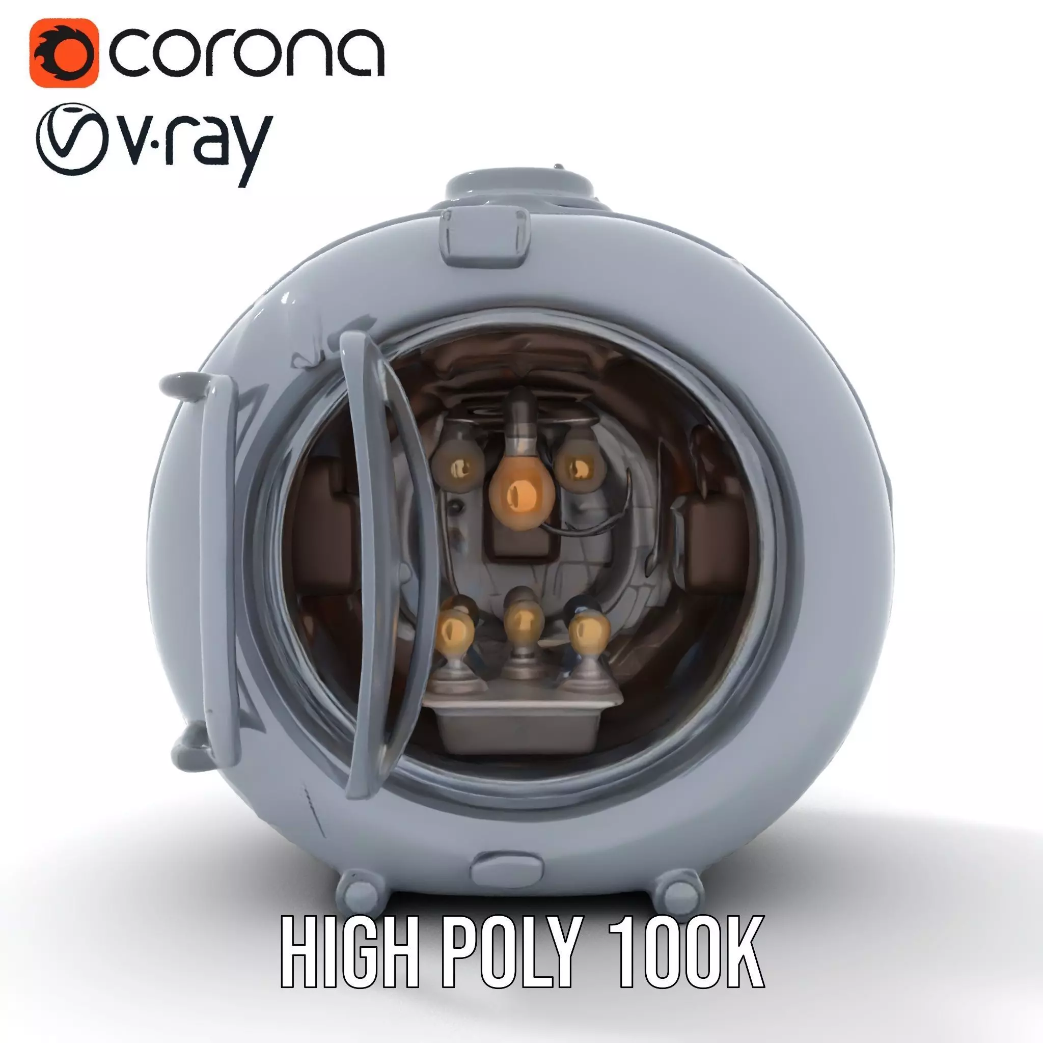 Industrial Vacuum Chamber Lights Model Pack Low-poly 3D model_23