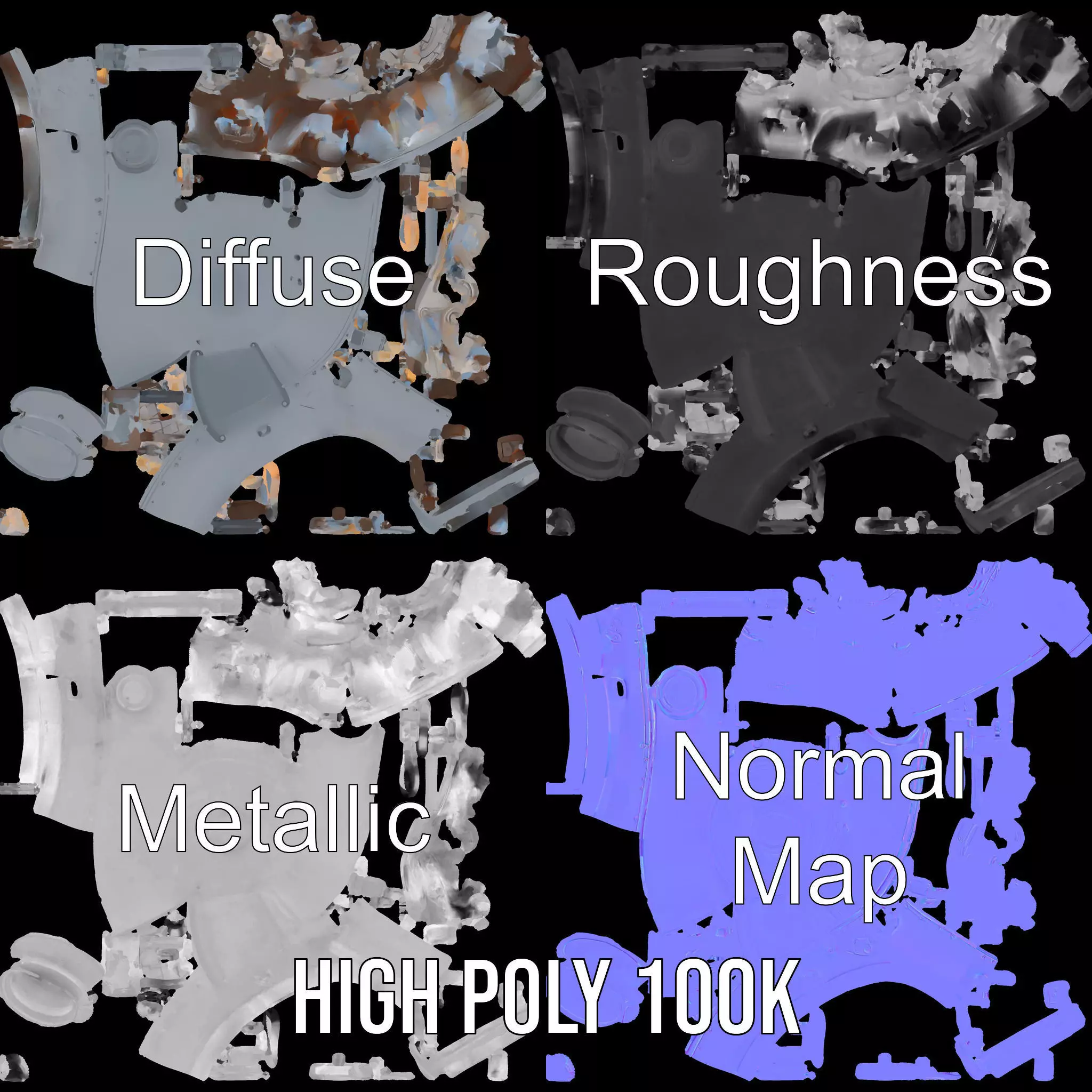 Industrial Vacuum Chamber Lights Model Pack Low-poly 3D model_3