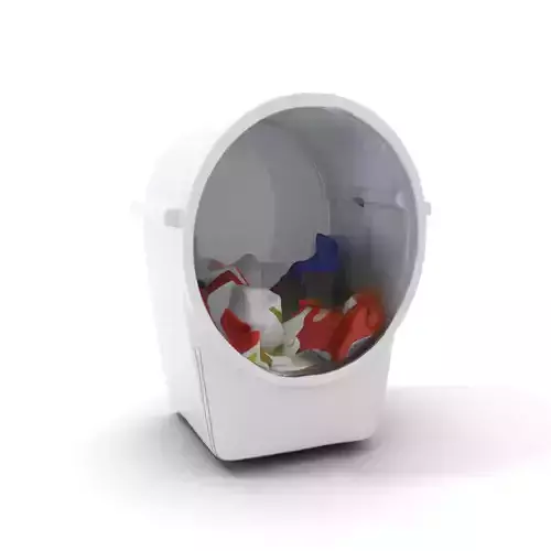 Modern White Trash Bin Model Pack Low-poly 3D model