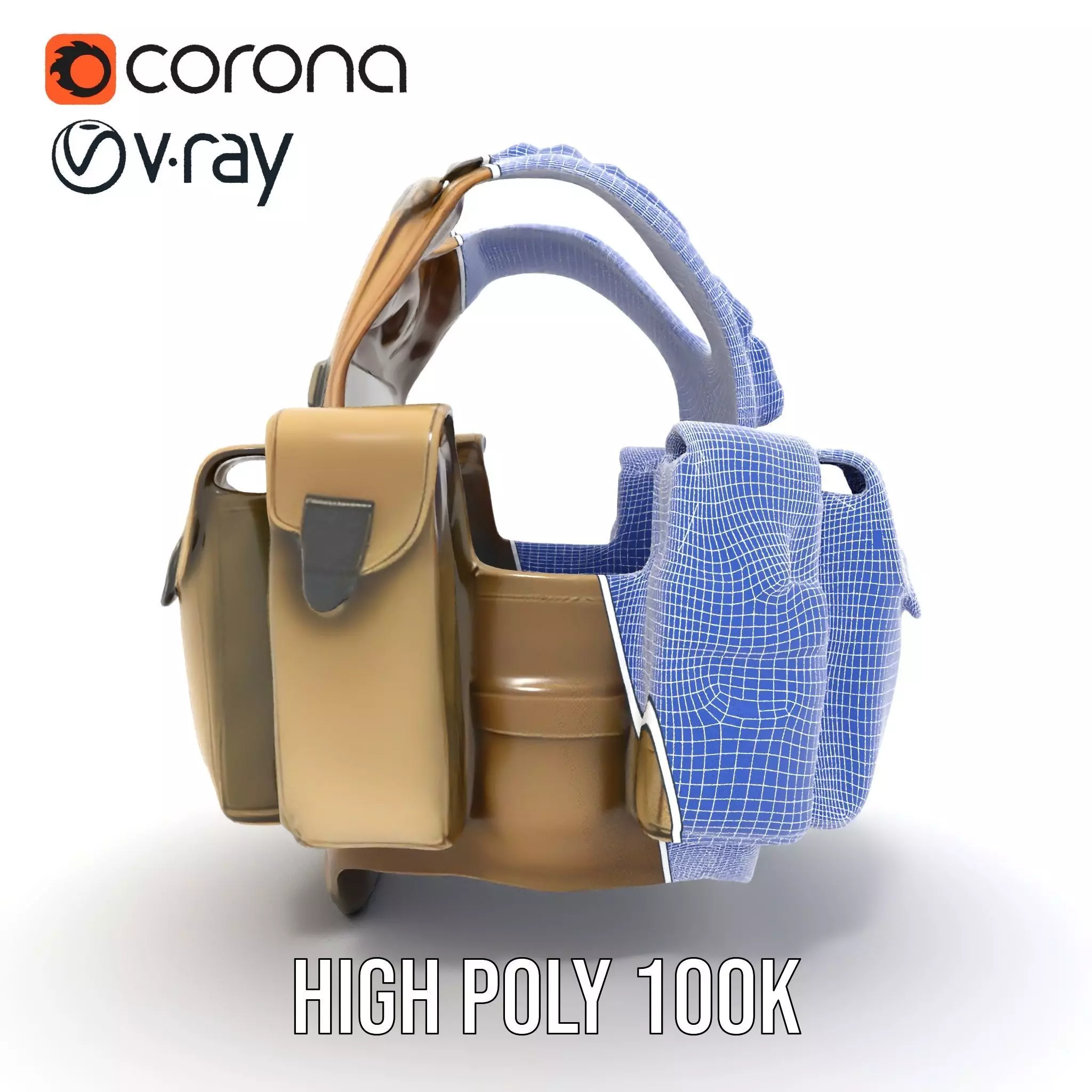 Tactical Military Vest Model Pack with Pockets and Buckles Low-poly 3D model_34