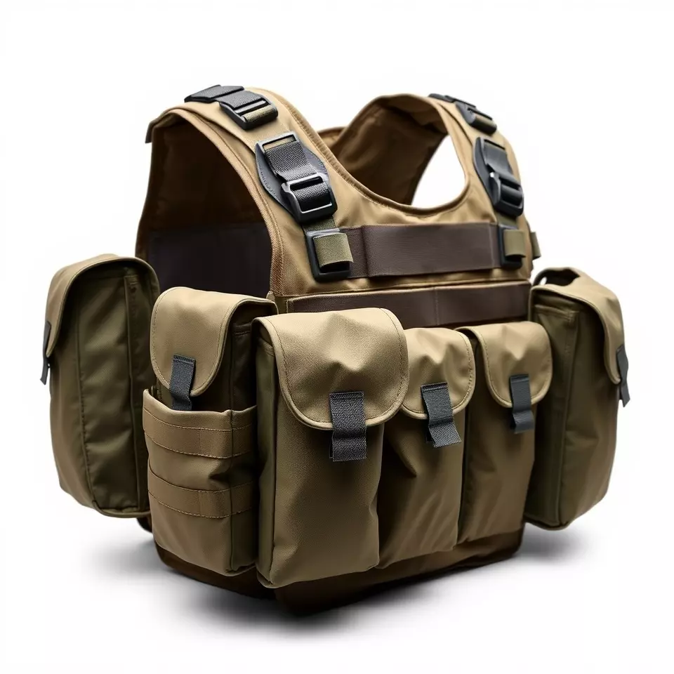 Tactical Military Vest Model Pack with Pockets and Buckles Low-poly 3D model_2