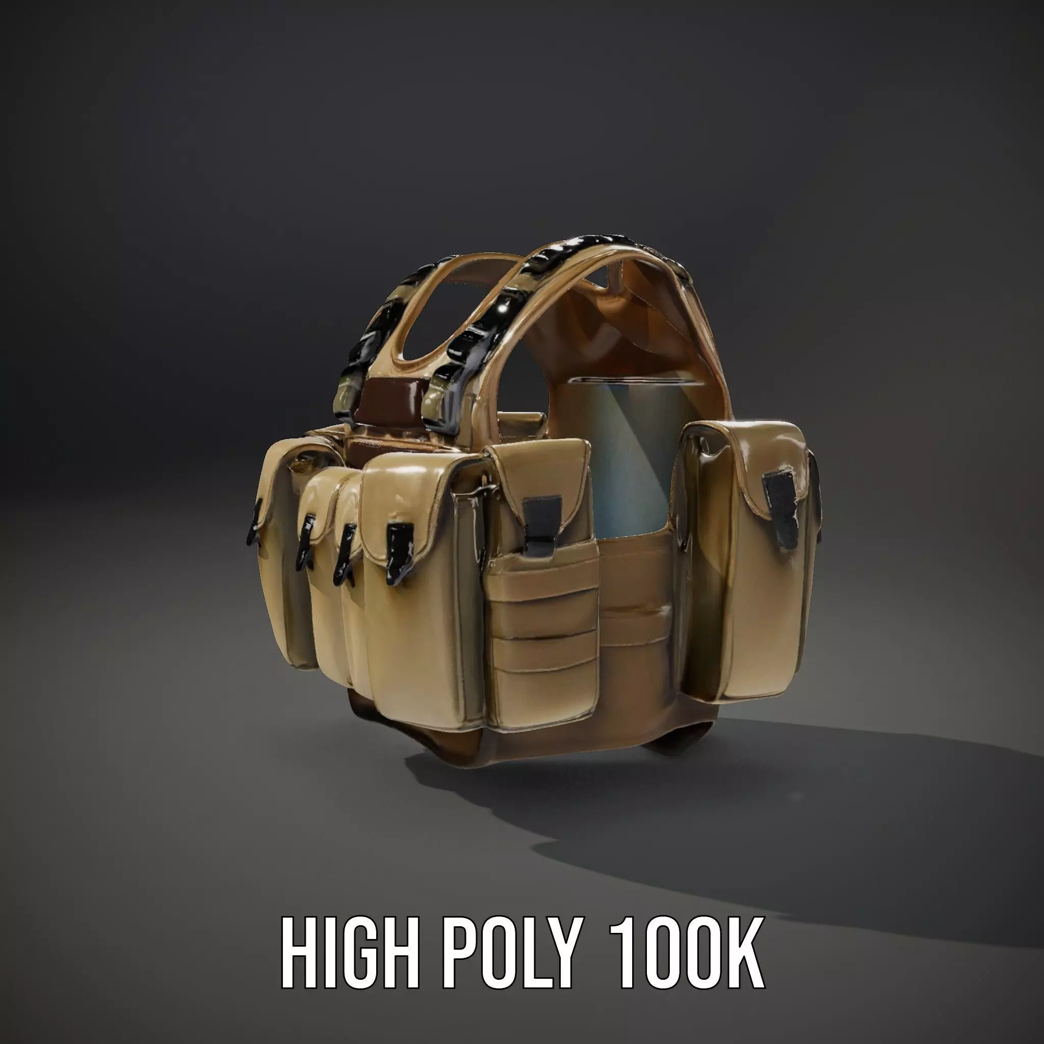 Tactical Military Vest Model Pack with Pockets and Buckles Low-poly 3D model_8