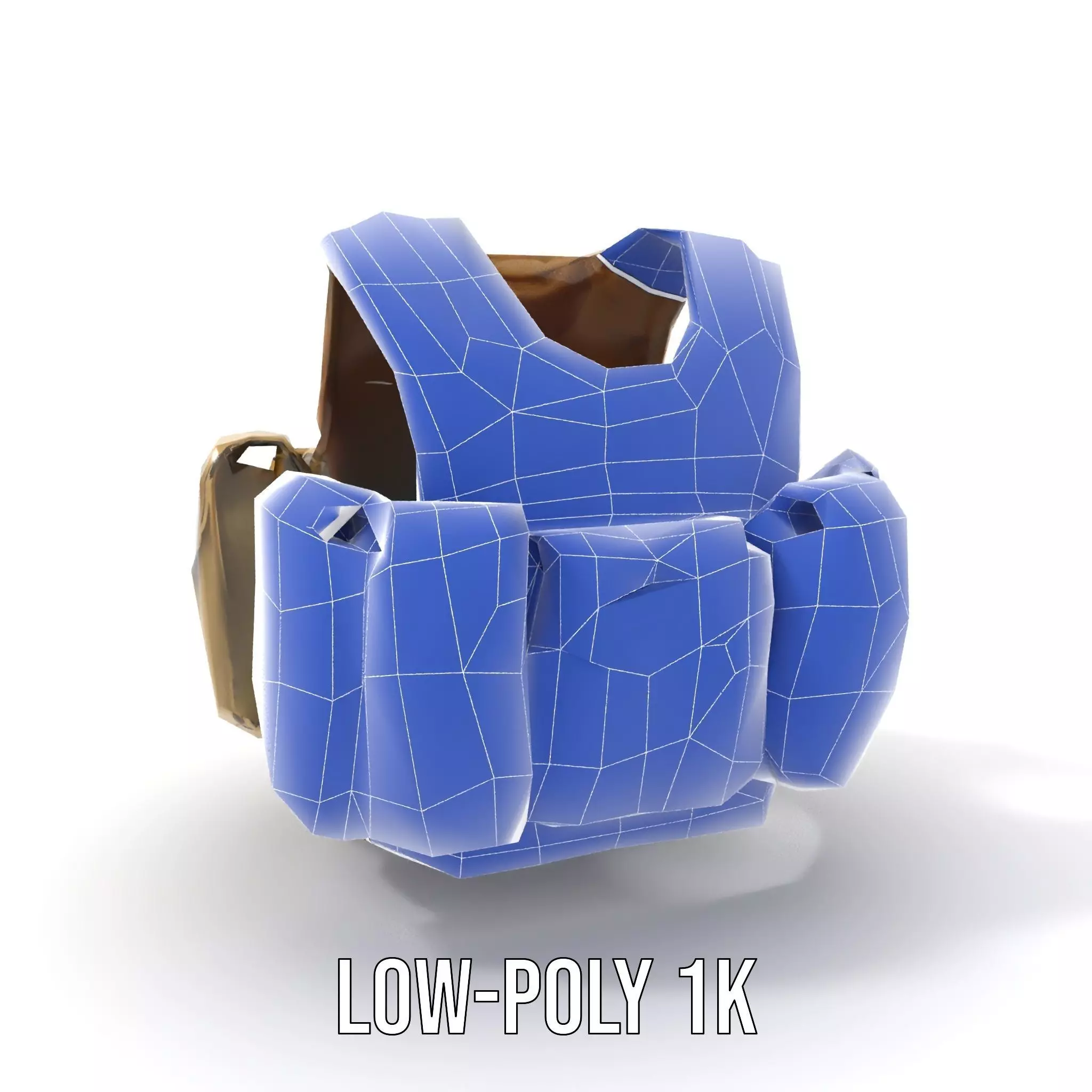 Tactical Military Vest Model Pack with Pockets and Buckles Low-poly 3D model_9